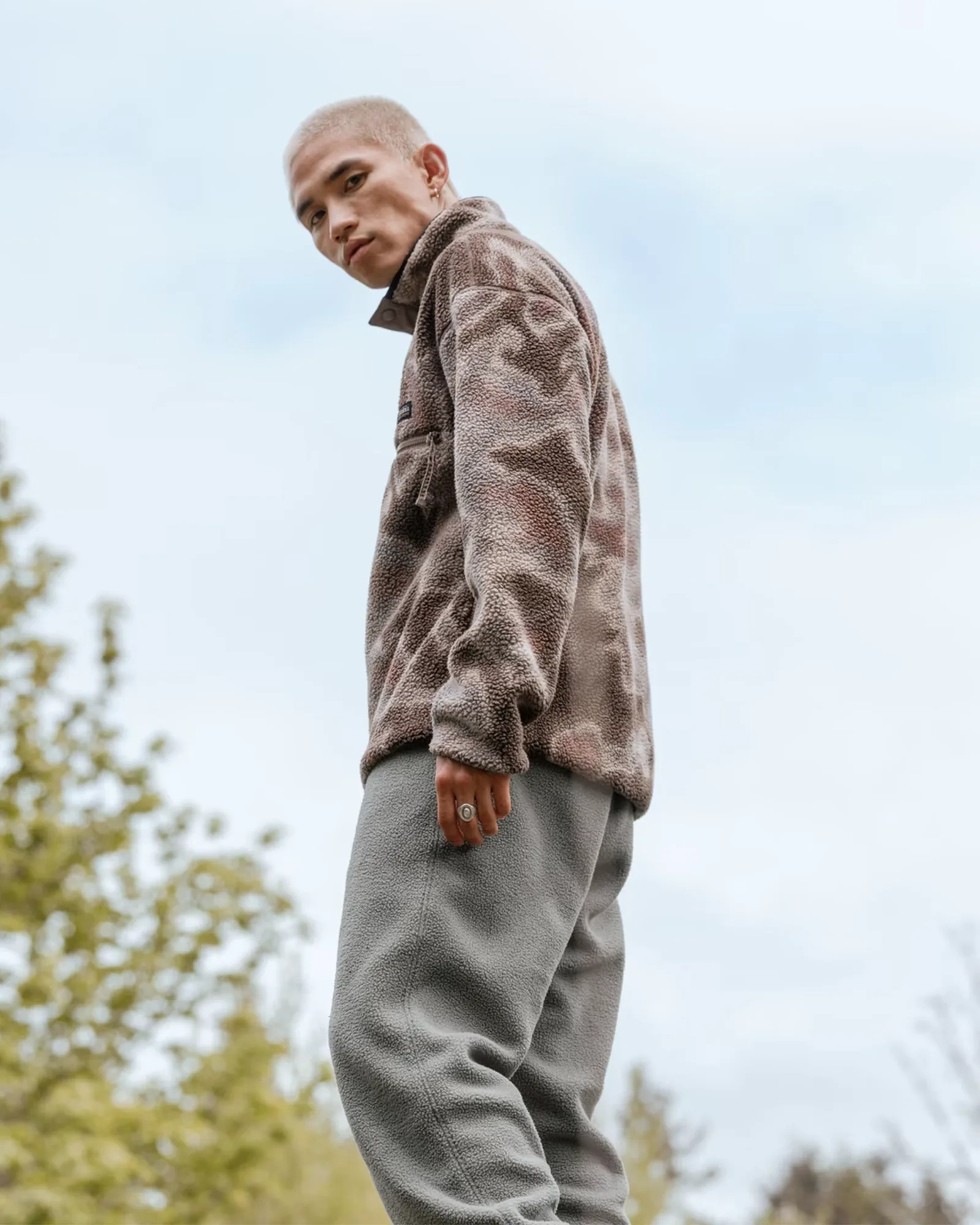 Helvetia™ II Printed Half Snap Fleece Iron Dyeflow