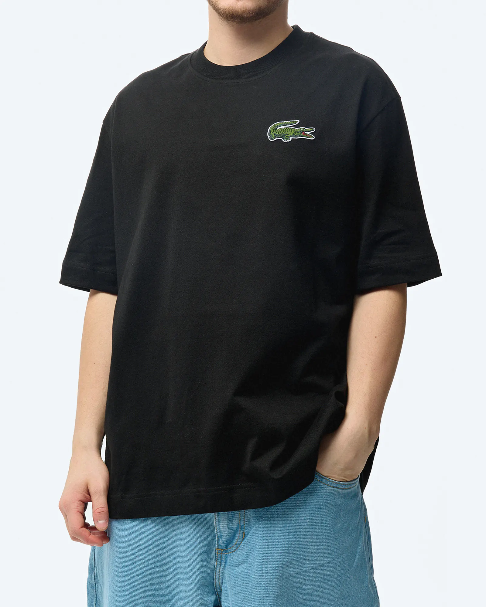Lacoste Large Crocodile T-Shirt Black Lacoste Large Crocodile T-Shirt Black