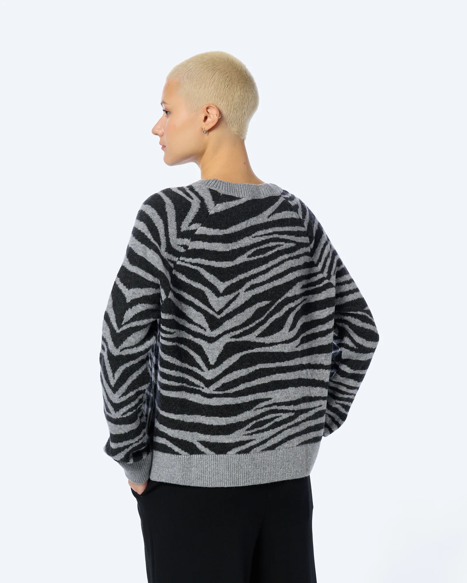 ARMEDANGELS LILIRIAA ZEBRARAA Knit Sweatshirt Silver melange/Steel melange