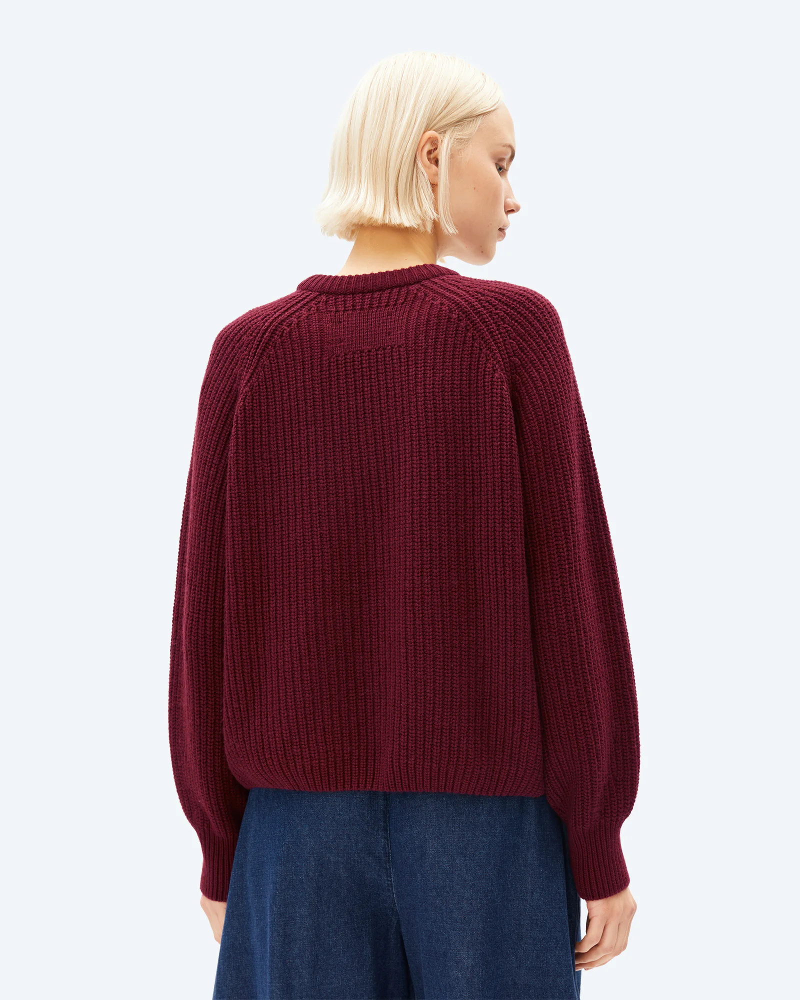 RIB KNIT SWEATER Velvet Red