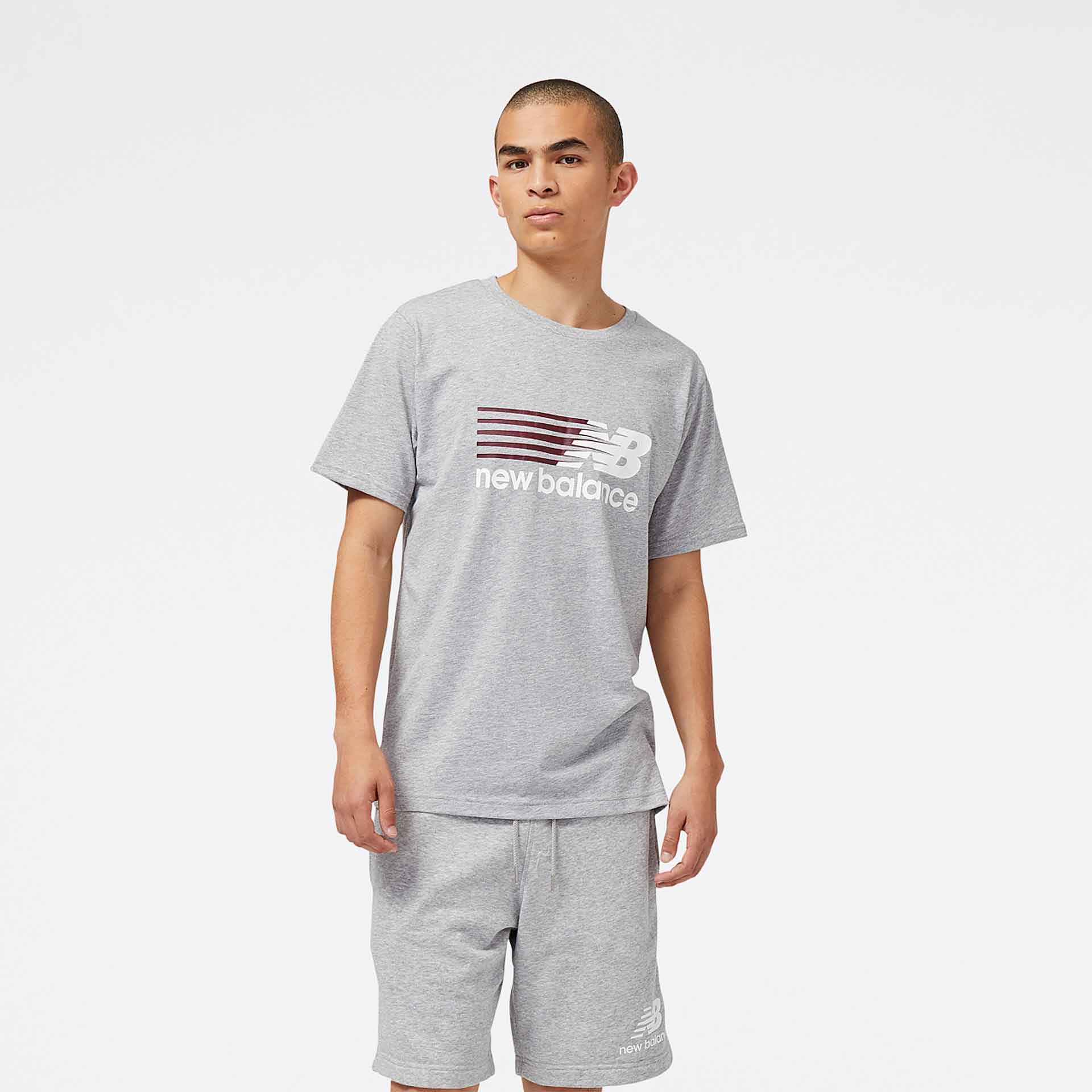 New Balance Sport Core Plus Graphic T-Shirt Grey Melange