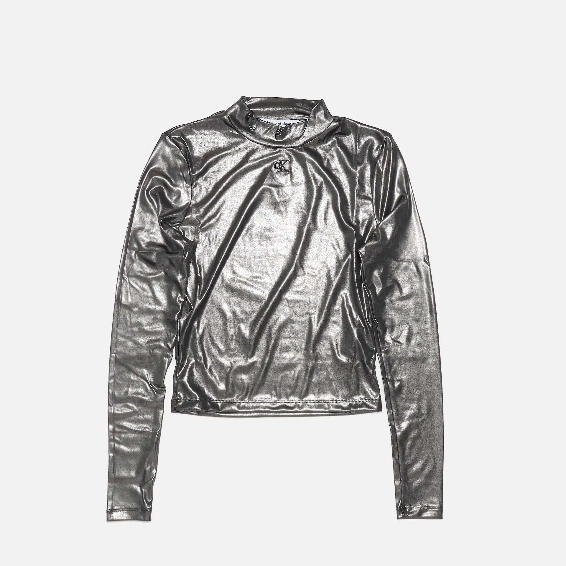 Calvin Klein Jeans Metallic Long Sleeve Top CK Black