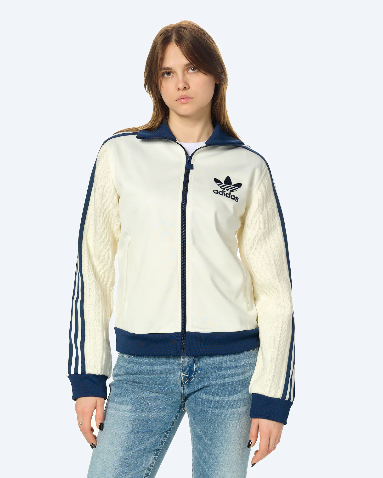 adidas Originals Knit Classics Track Top Off White