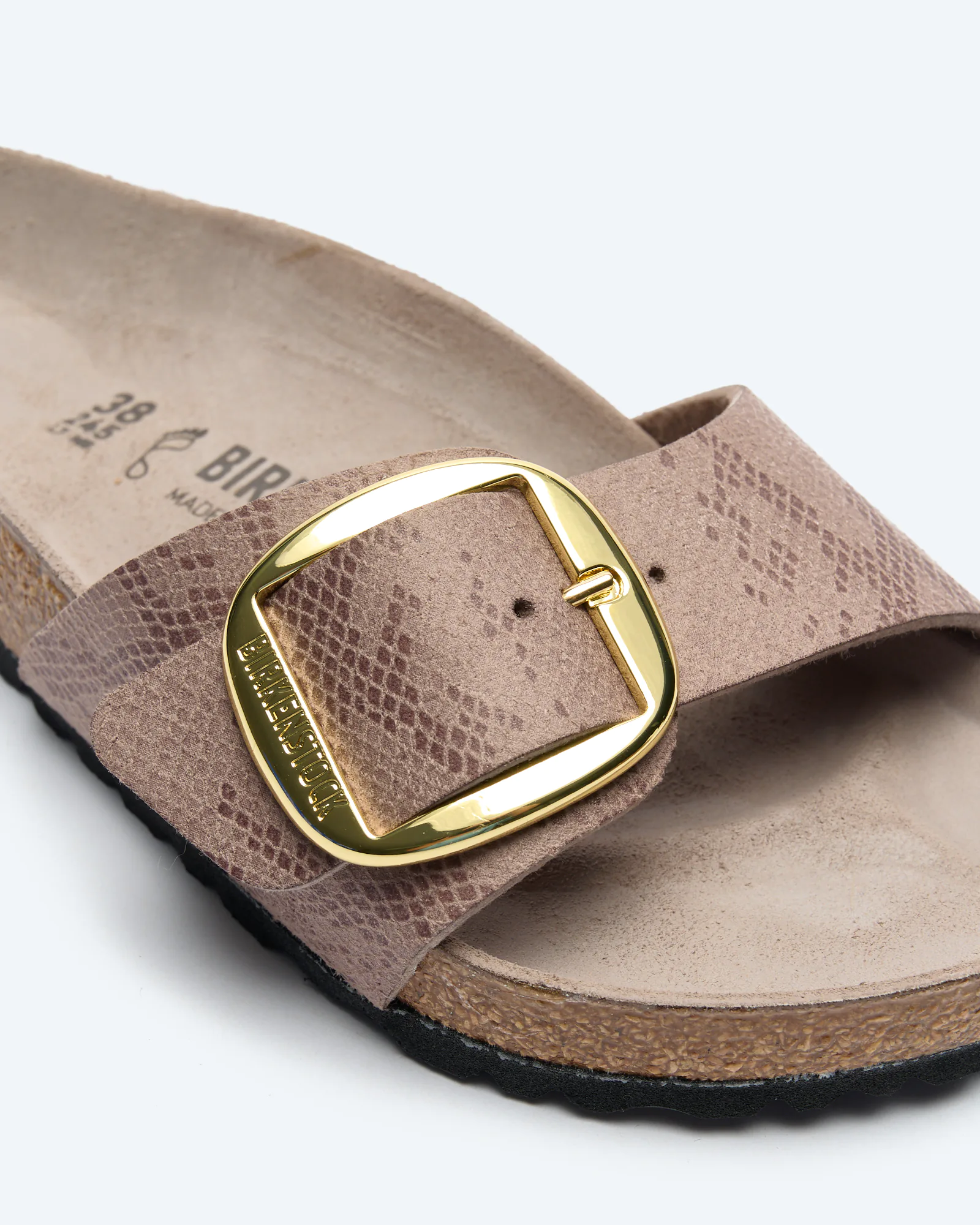 Madrid Big Buckle Synthetics Sandals SYN Python Gray Taupe