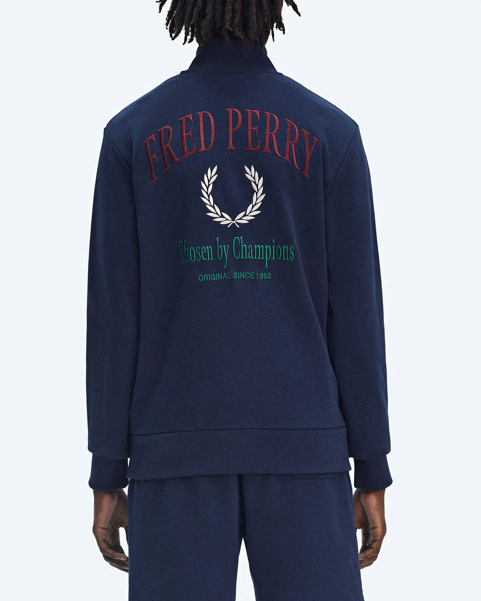 Fred Perry Embroidered Champion Half Zip – Tennis Blue