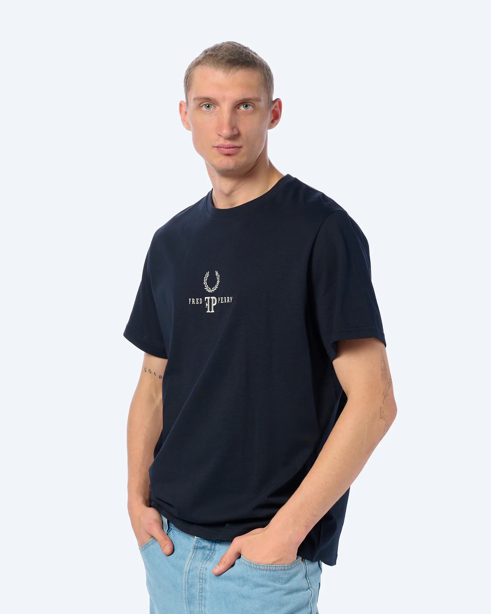 Fred Perry Monogram T-Shirt Navy Fred Perry Monogram T-Shirt Navy