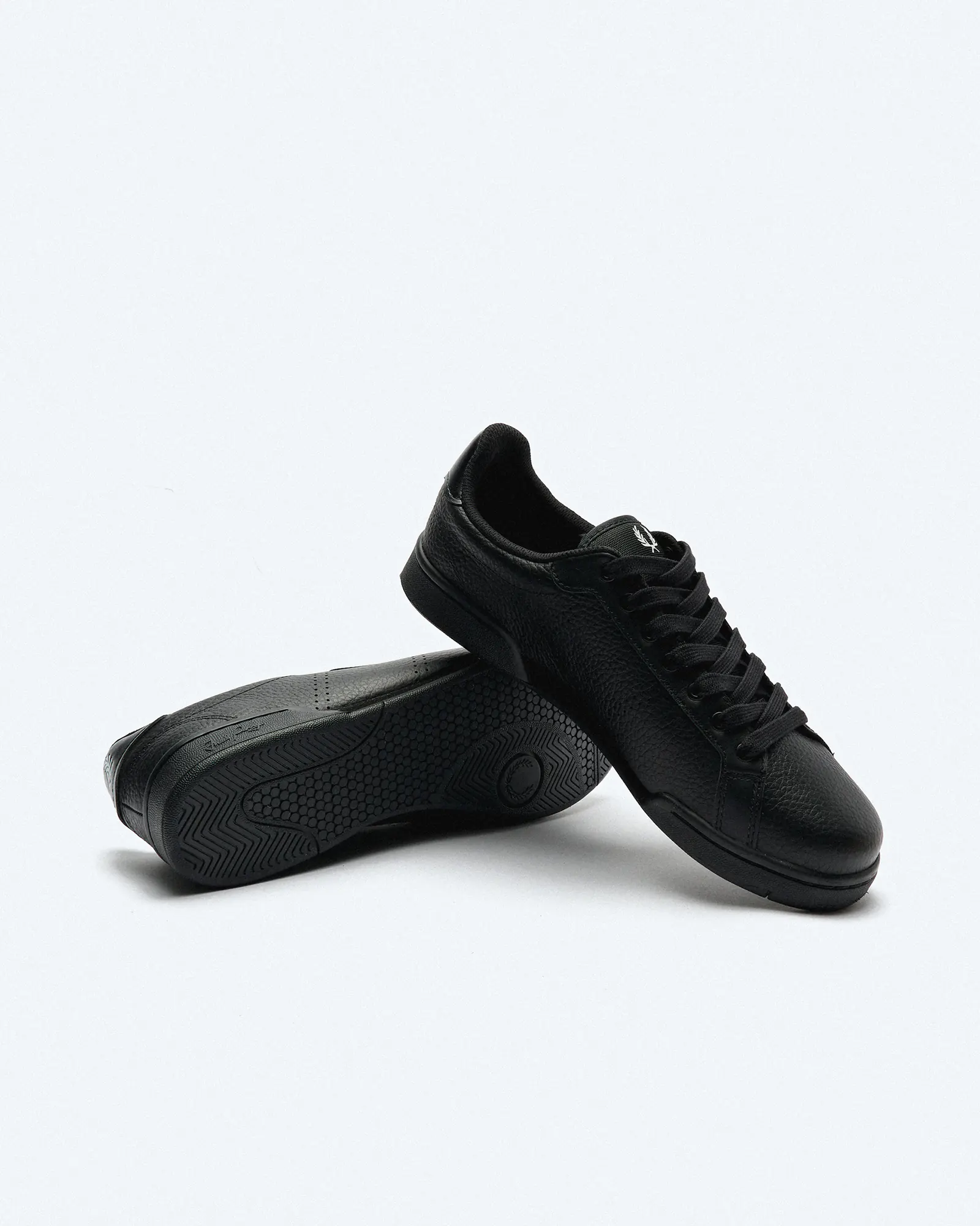 Fred Perry B722 Textured Leather Sneakers Black Fred Perry B722 Textured Leather Sneakers Black