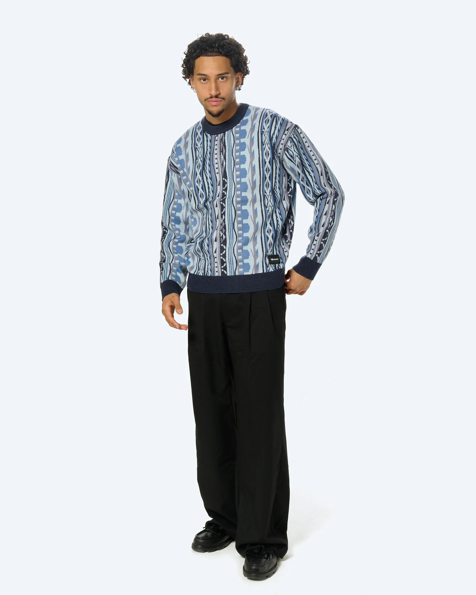 Colucci Flatknit AOP Sweatshirt Light Blue