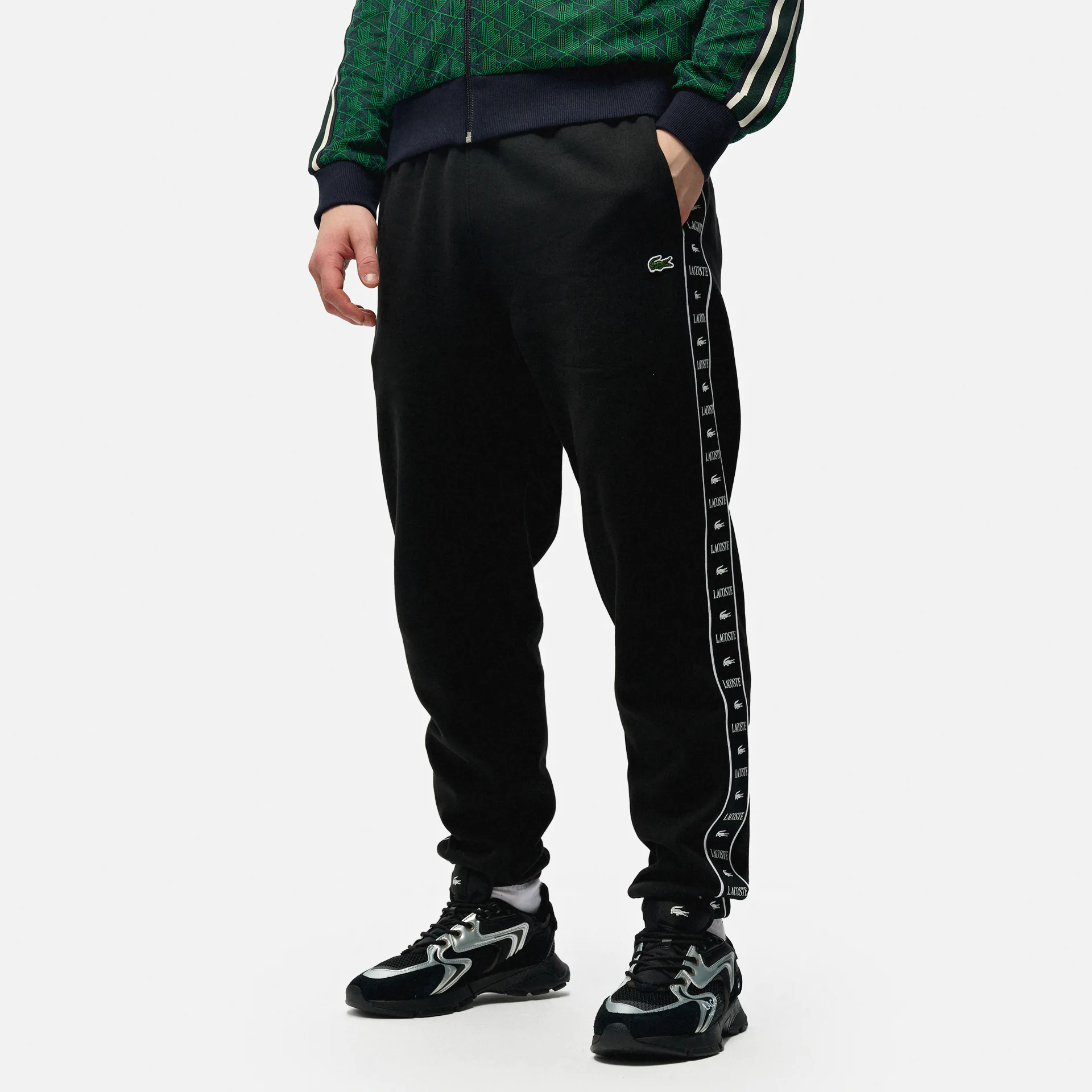 Lacoste Logo Stripe Track Pants Noir