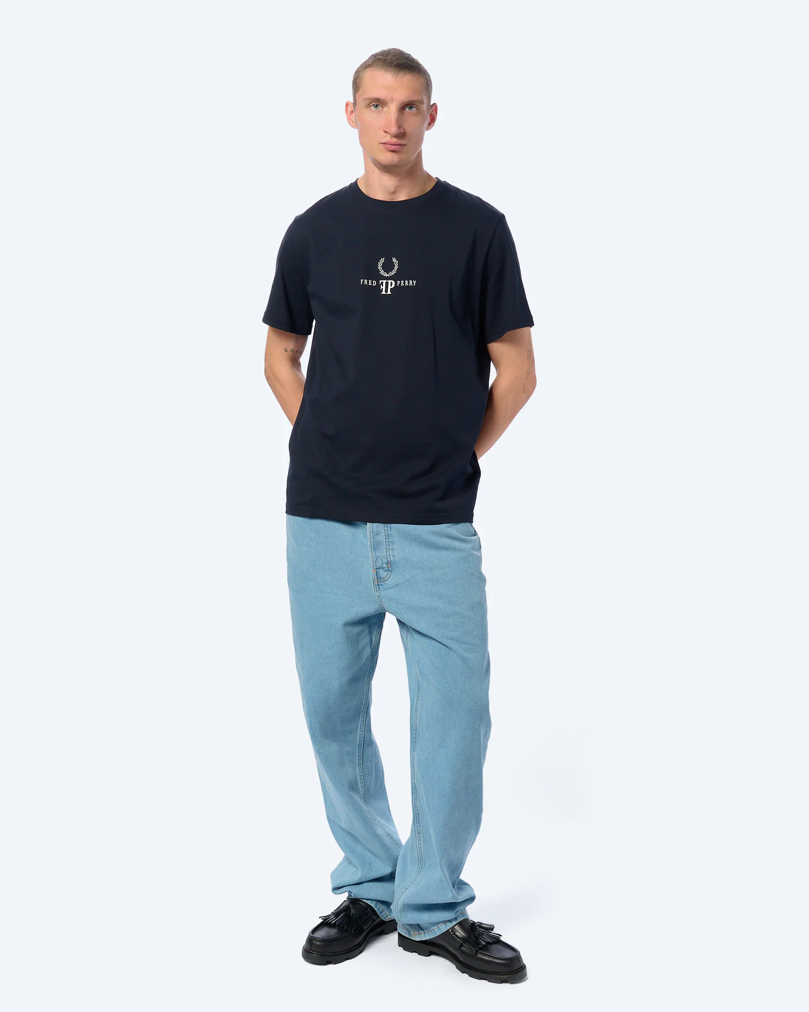 Fred Perry Monogram T-Shirt Navy