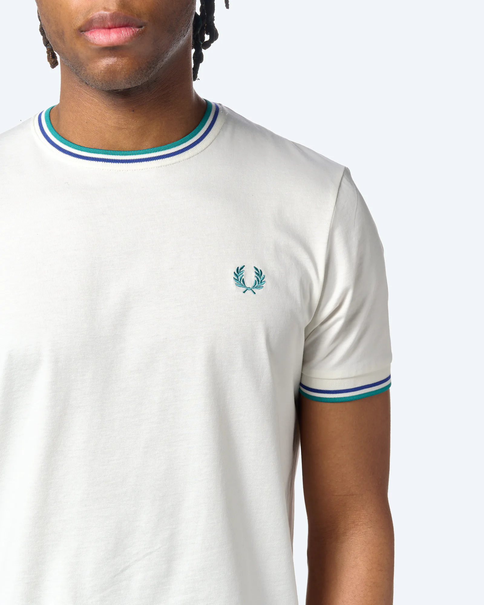 Fred Perry Twin Tipped T-Shirt Snow White/Deep Mint/Soho Eclipse
