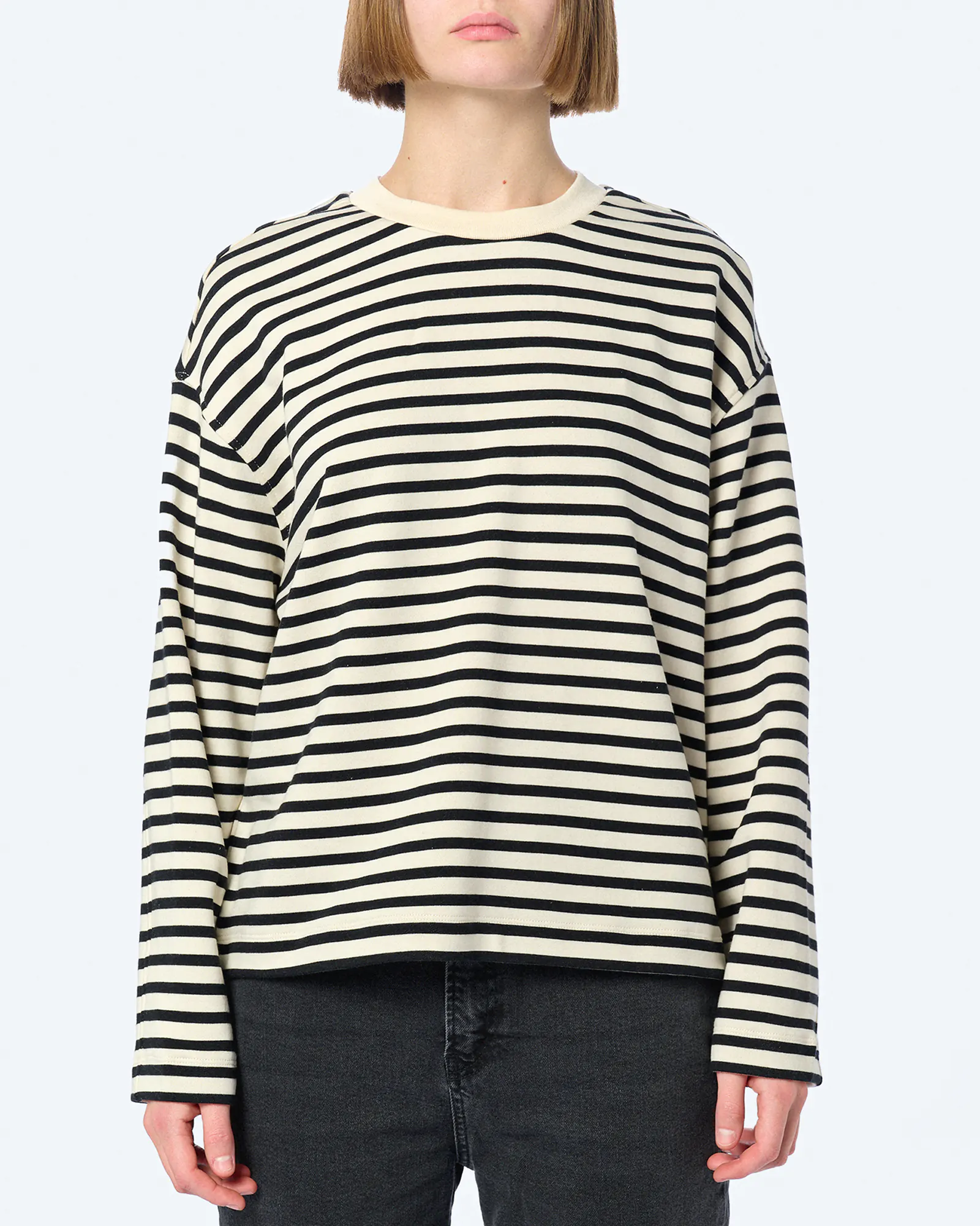 ARMEDANGELS FRANKAA MAARLEN STRIPE Sweatshirts Undyed/Black ARMEDANGELS FRANKAA MAARLEN STRIPE Sweatshirts Undyed/Black