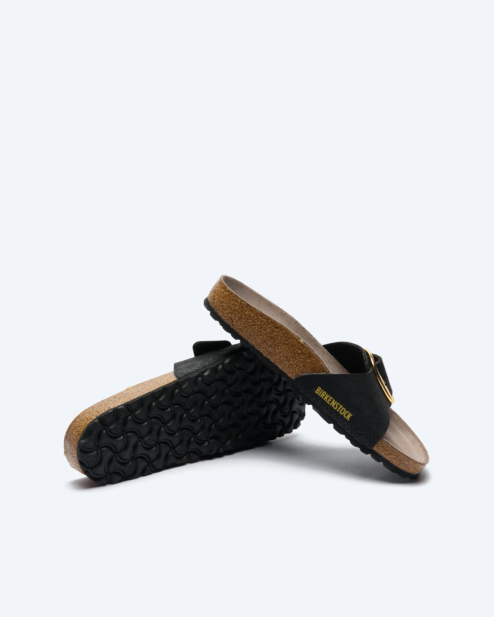 Madrid Big Buckle Synthetics Sandals SYN Python Black
