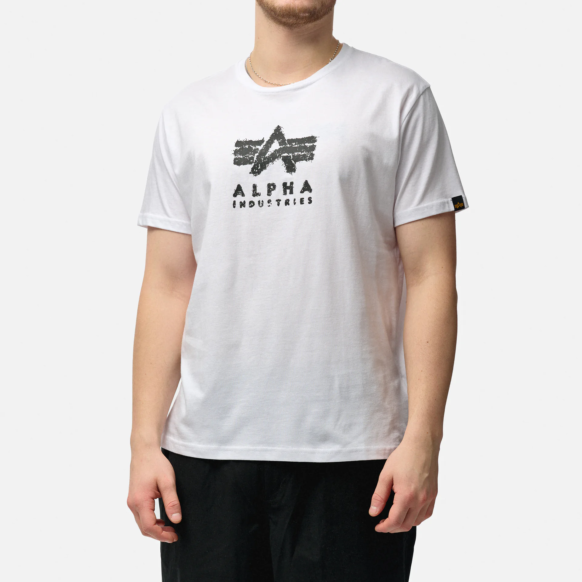 Alpha Industries Grunge Logo T-Shirt White