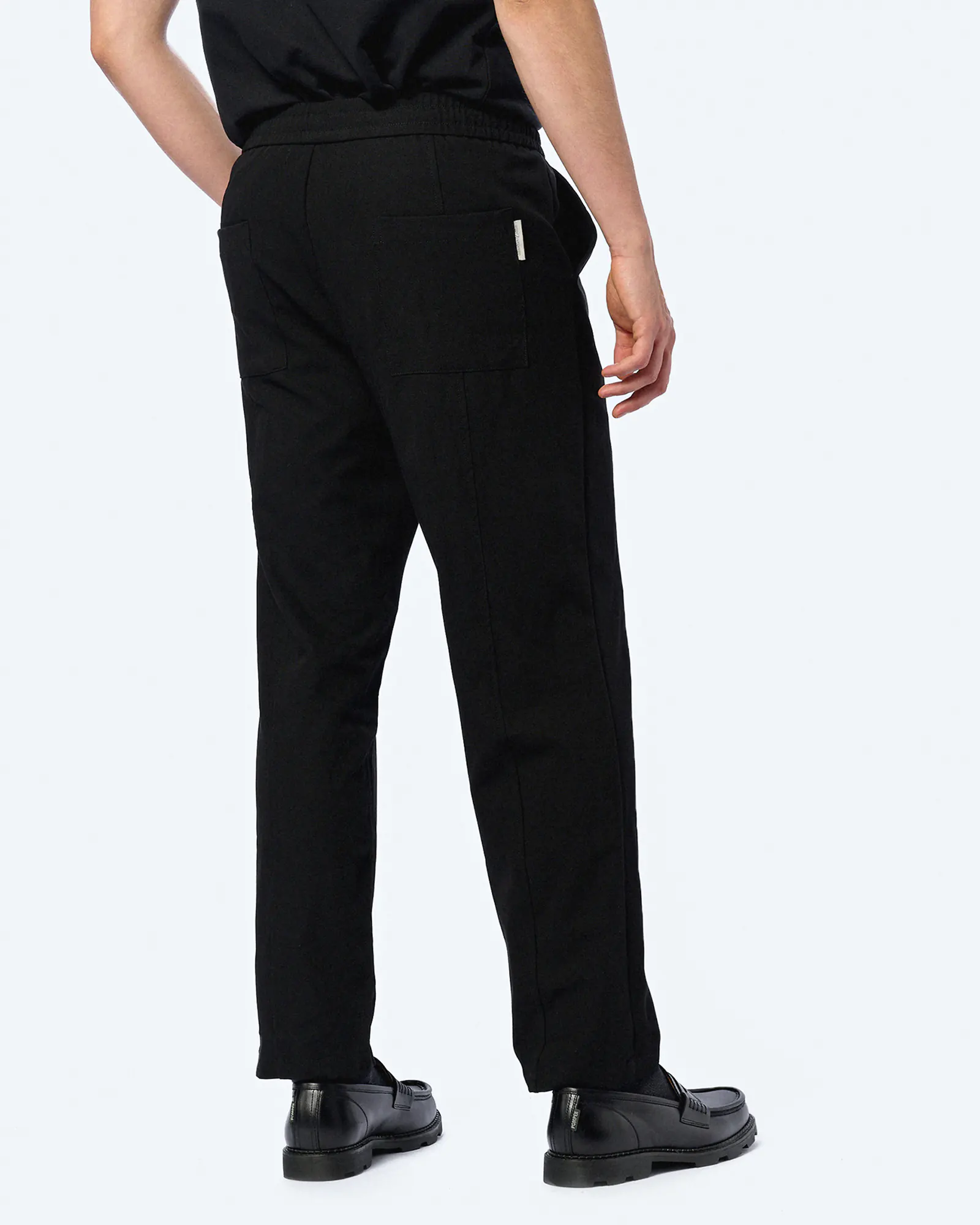 Another Cotton Regular Pleated Trousers Black