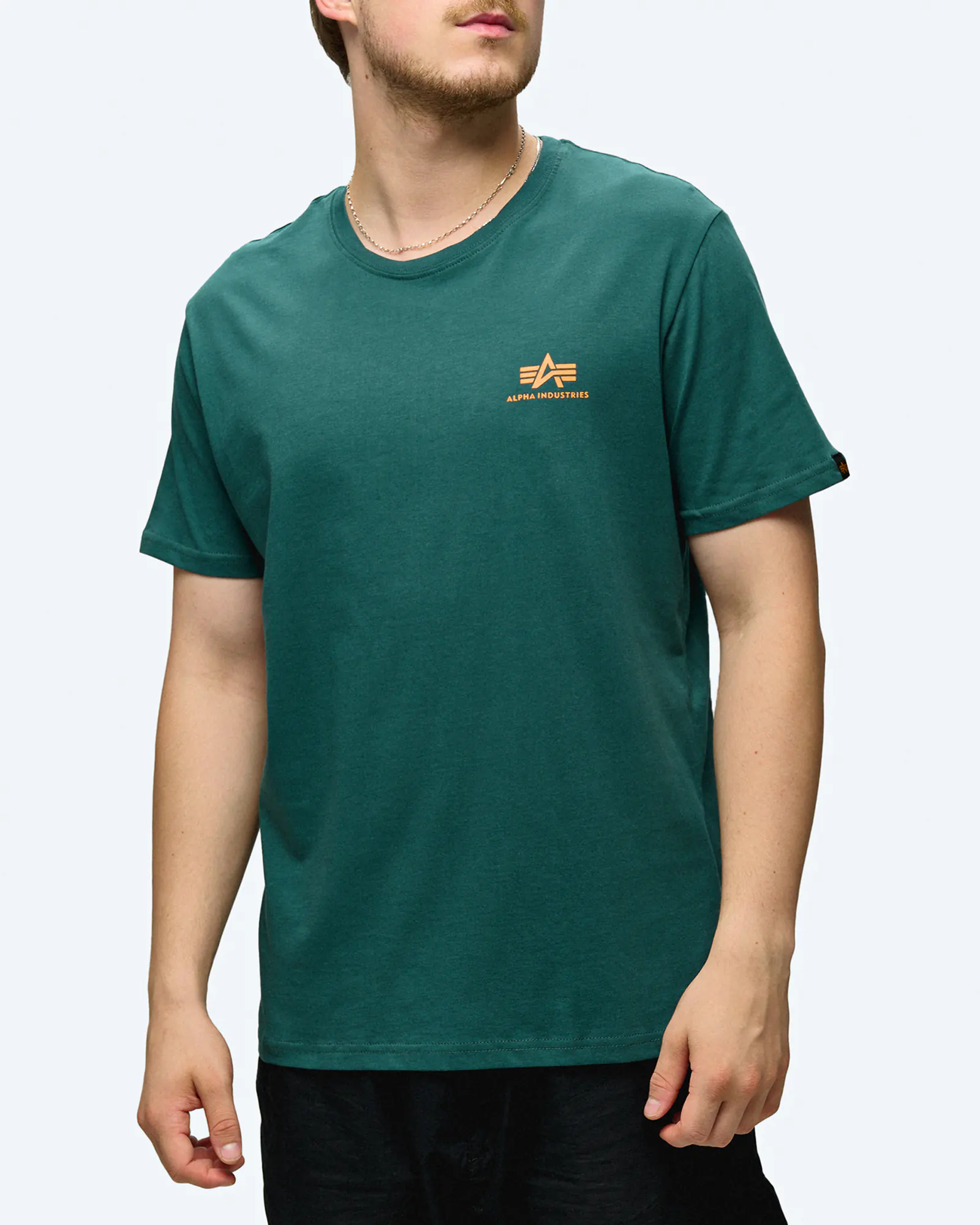 Alpha Industries Basic T-Shirt Small Logo Force Green Alpha Industries Basic T-Shirt Small Logo Force Green