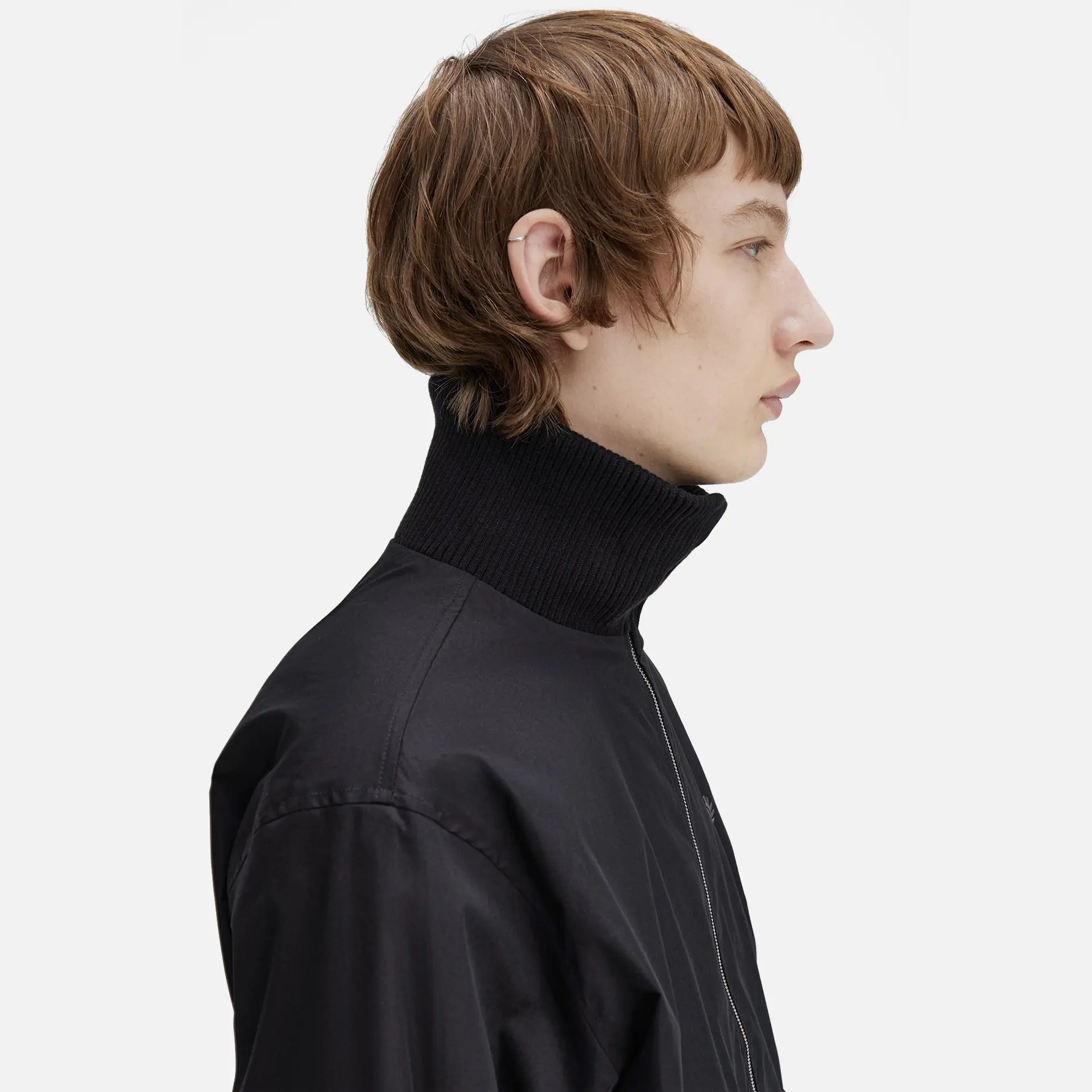Fred Perry Knitted Rip Tennis Bomber Jacket Black