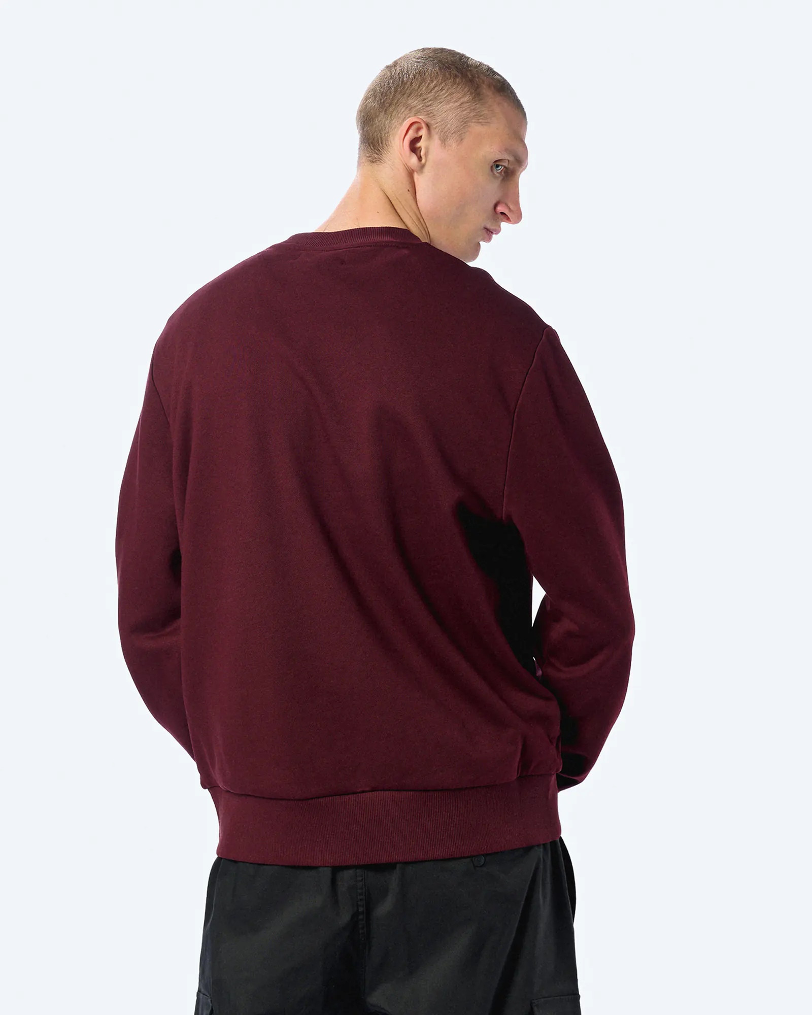 Fred Perry Crew Neck Sweatshirt Oxblood/Ecru/Court Blue