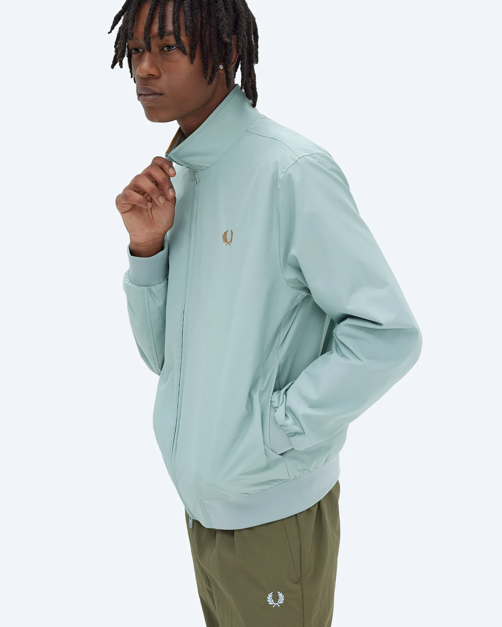 Fred Perry Brentham Jacket Silver Blue