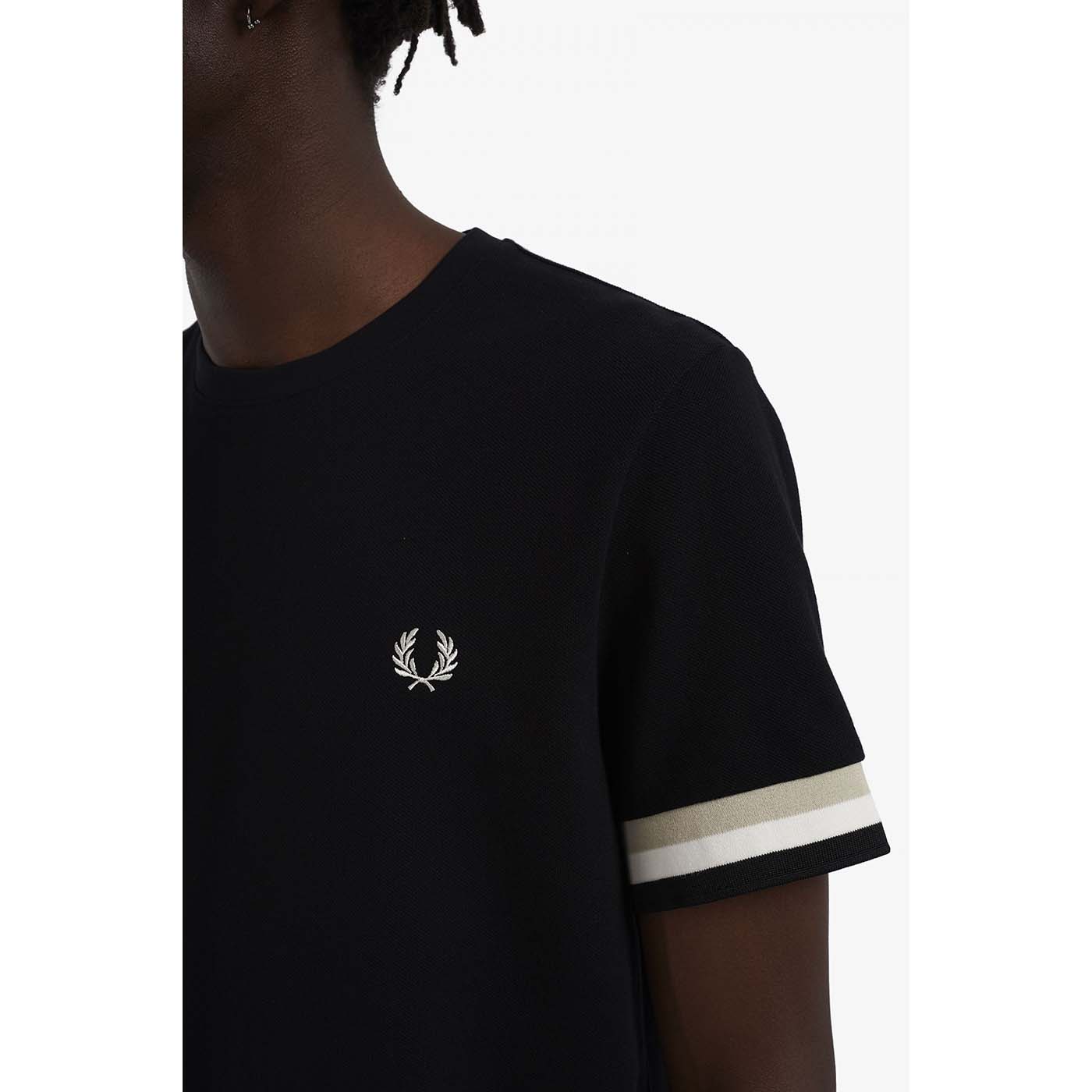 Fred Perry T-Shirt aus Baumwollpique Black