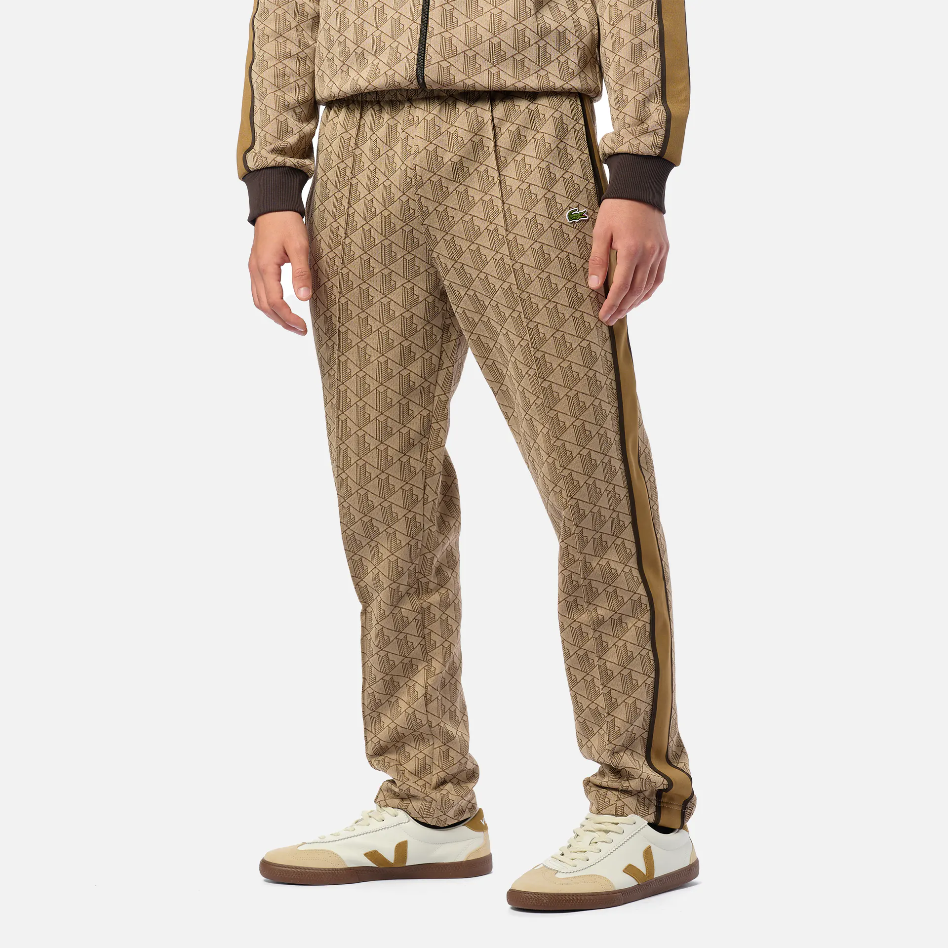 Lacoste Paris Monogram Jacquard Track Pants Croissant/Cookie/Port