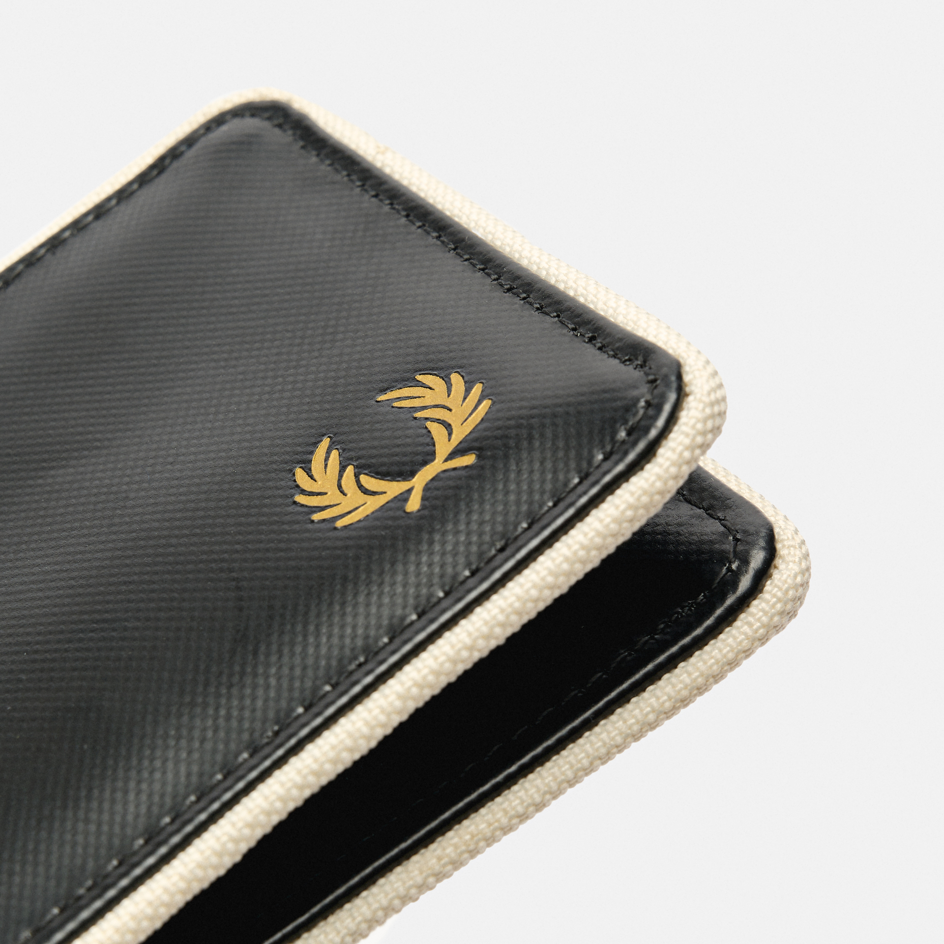 Fred Perry Coated Polyester Billfold Wallet Black/Ecru