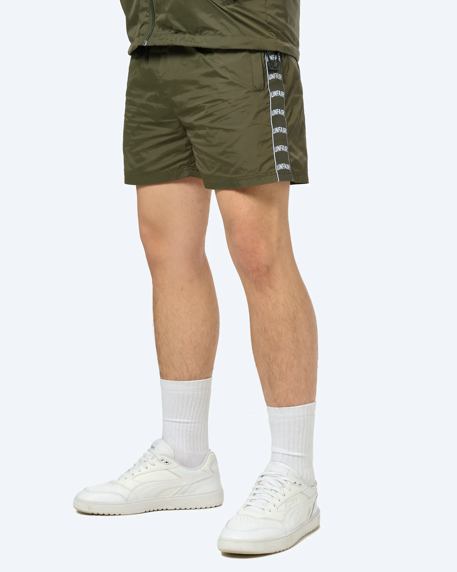 Unfair Athletics Curved Tape Trackshorts Olive
