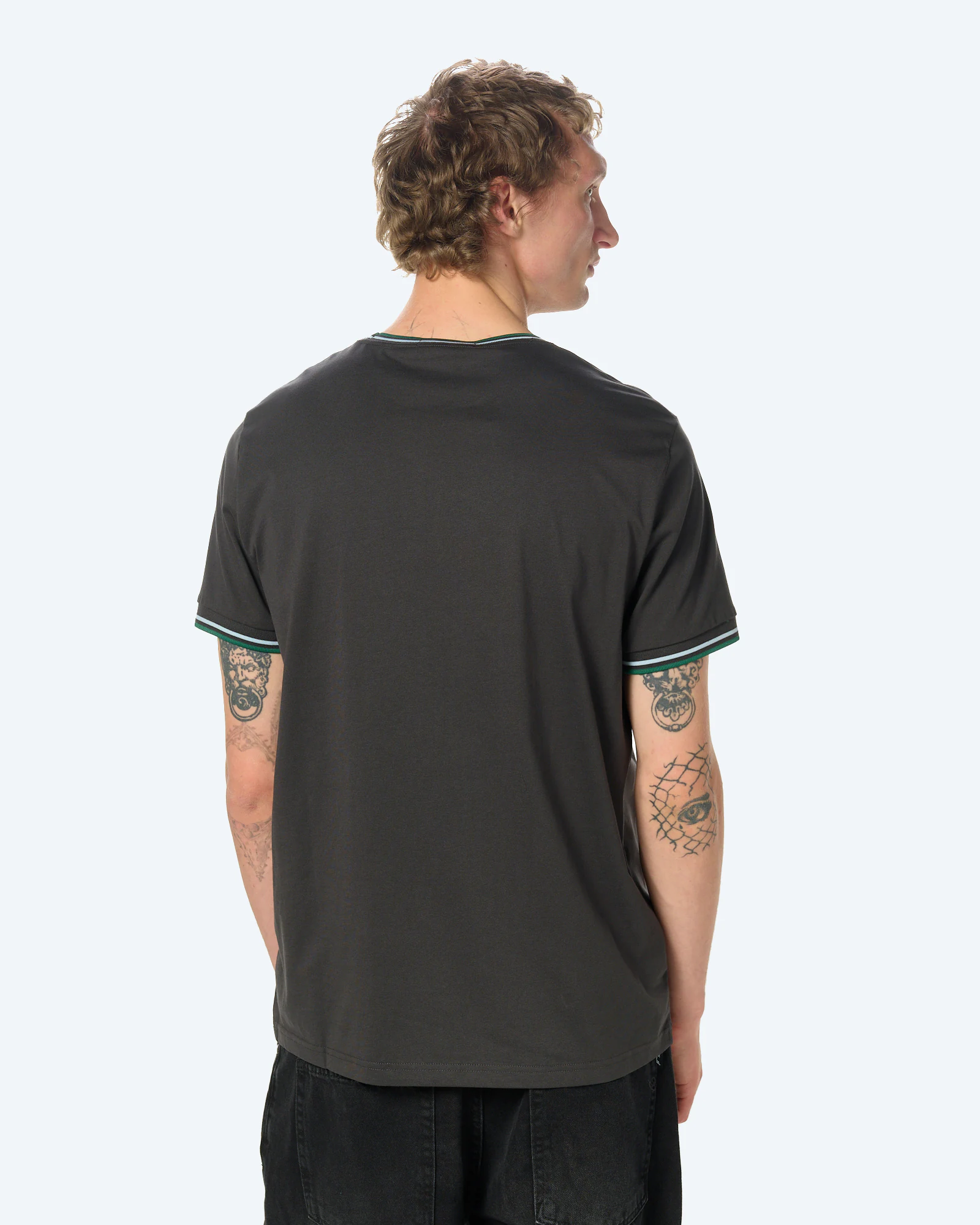 Fred Perry Twin Tipped T-Shirt Anchor Grey / Light Ice / Sport Green