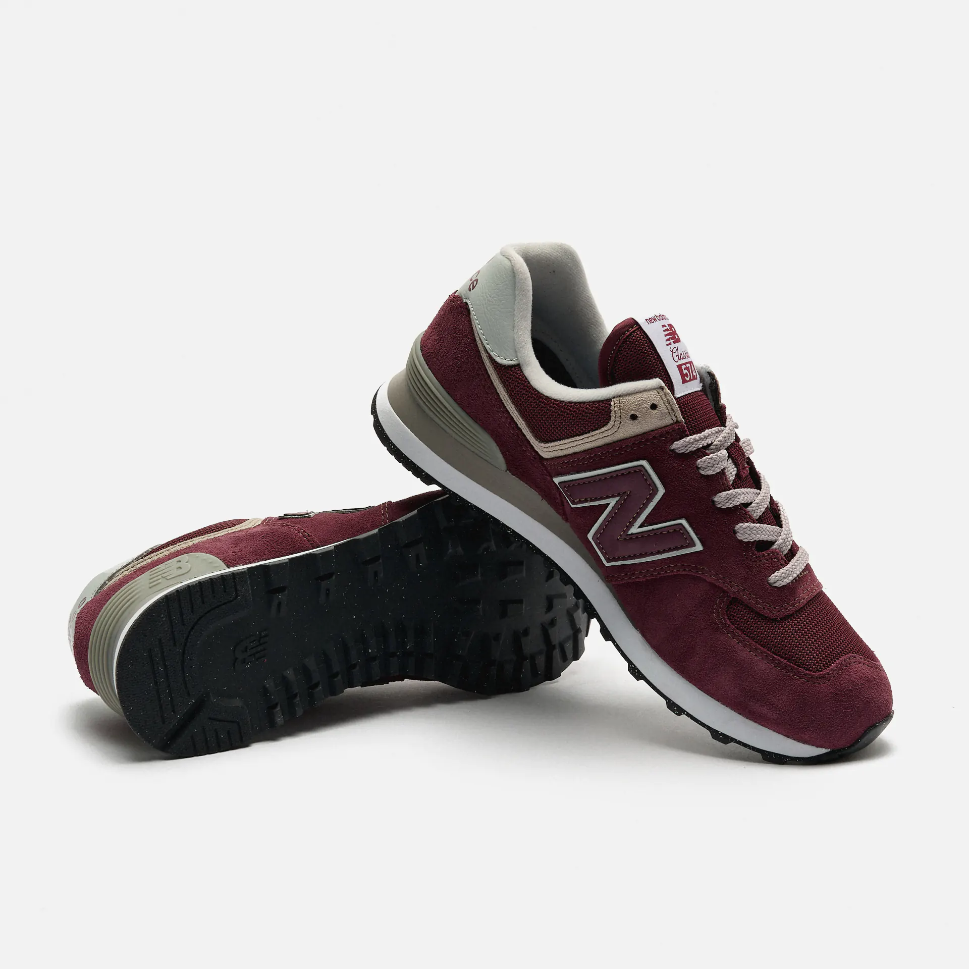 New Balance ML574 EVM Sneaker Burgundy/Corewhite