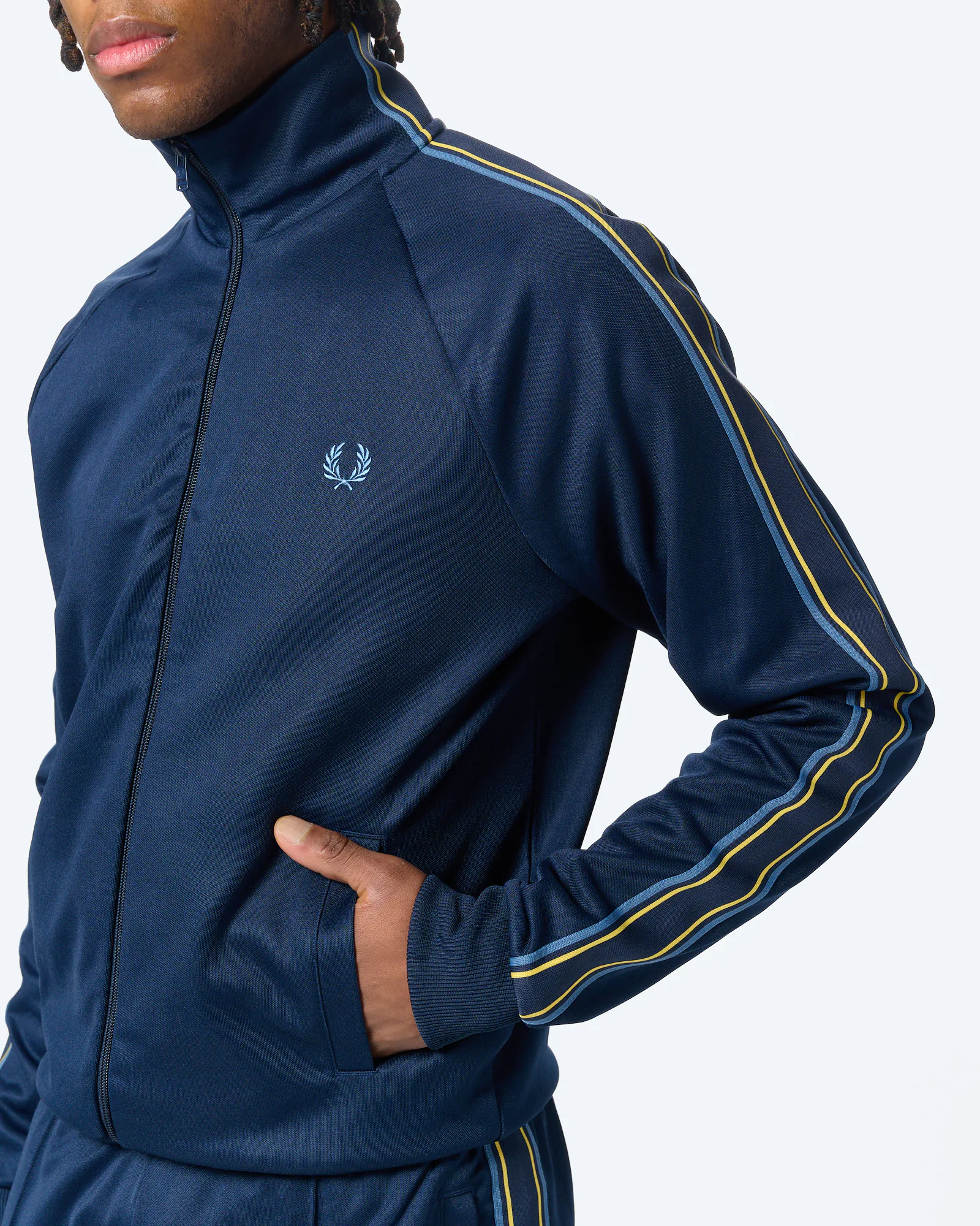 Fred Perry Tramline Tape Track Jacket Tennis Blue