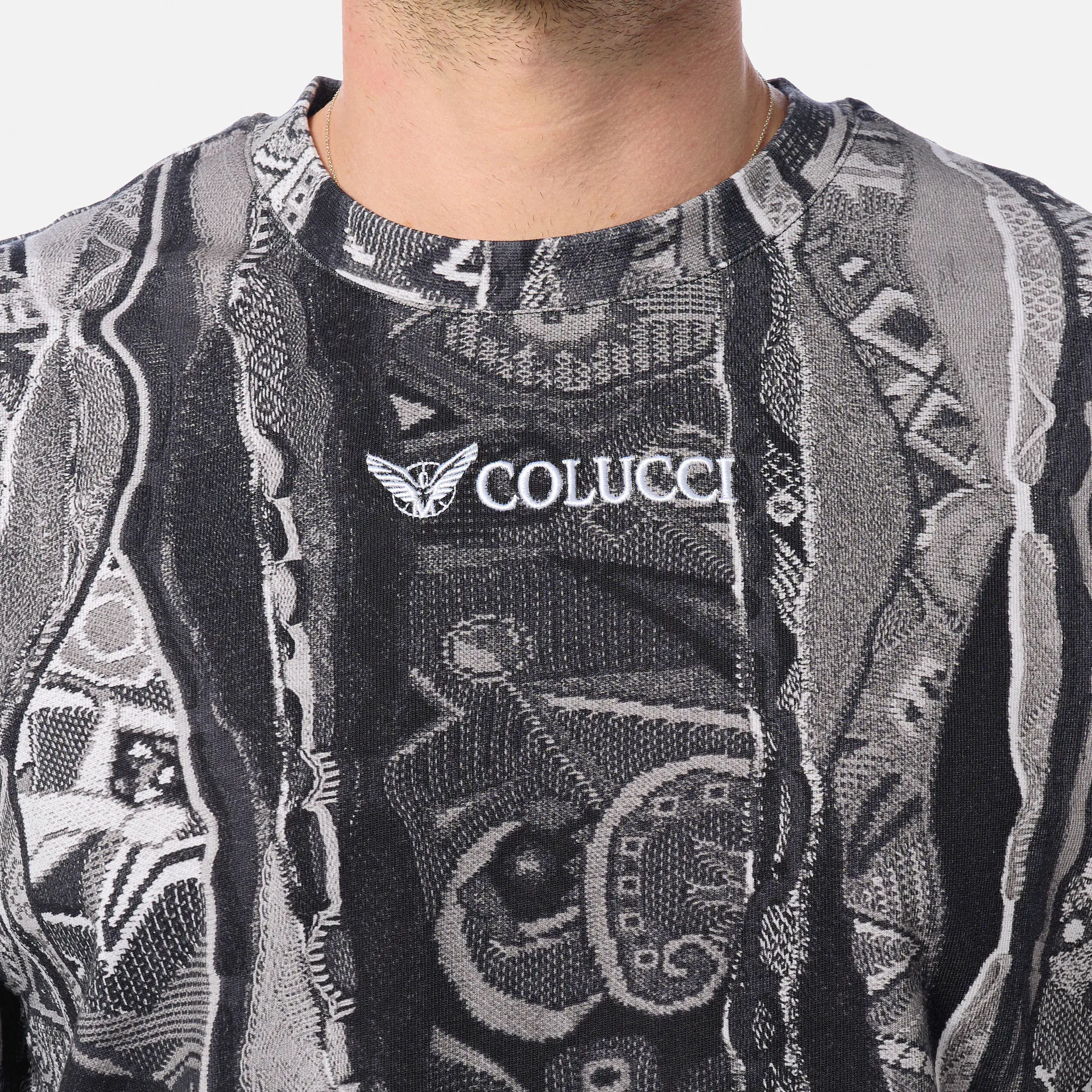 Colucci Crew Neck T-Shirt Printed AOP Black