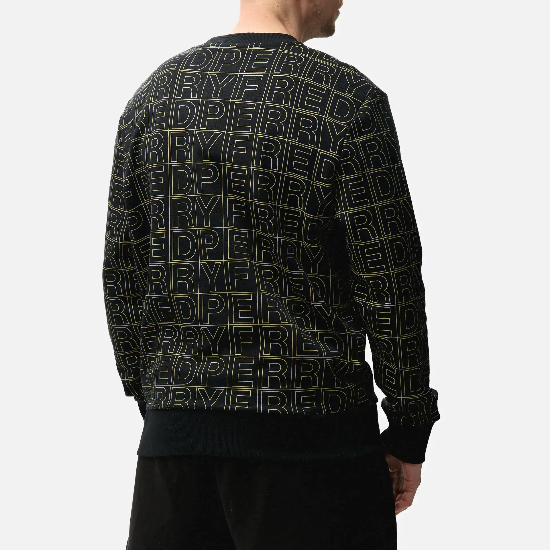 Fred Perry Spellout Graphic Sweatshirt Black