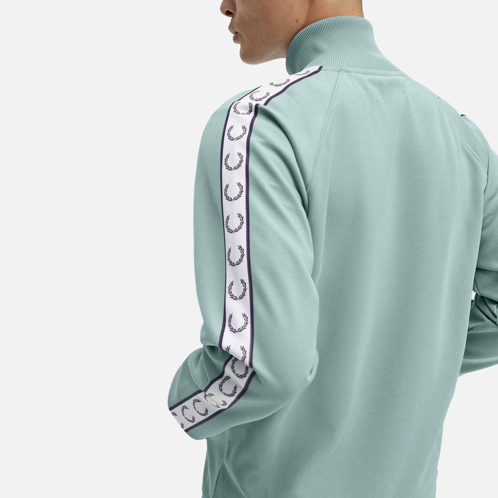 Fred Perry Taped Track Jacket Silver Blue Fred Perry Taped Track Jacket Silver Blue