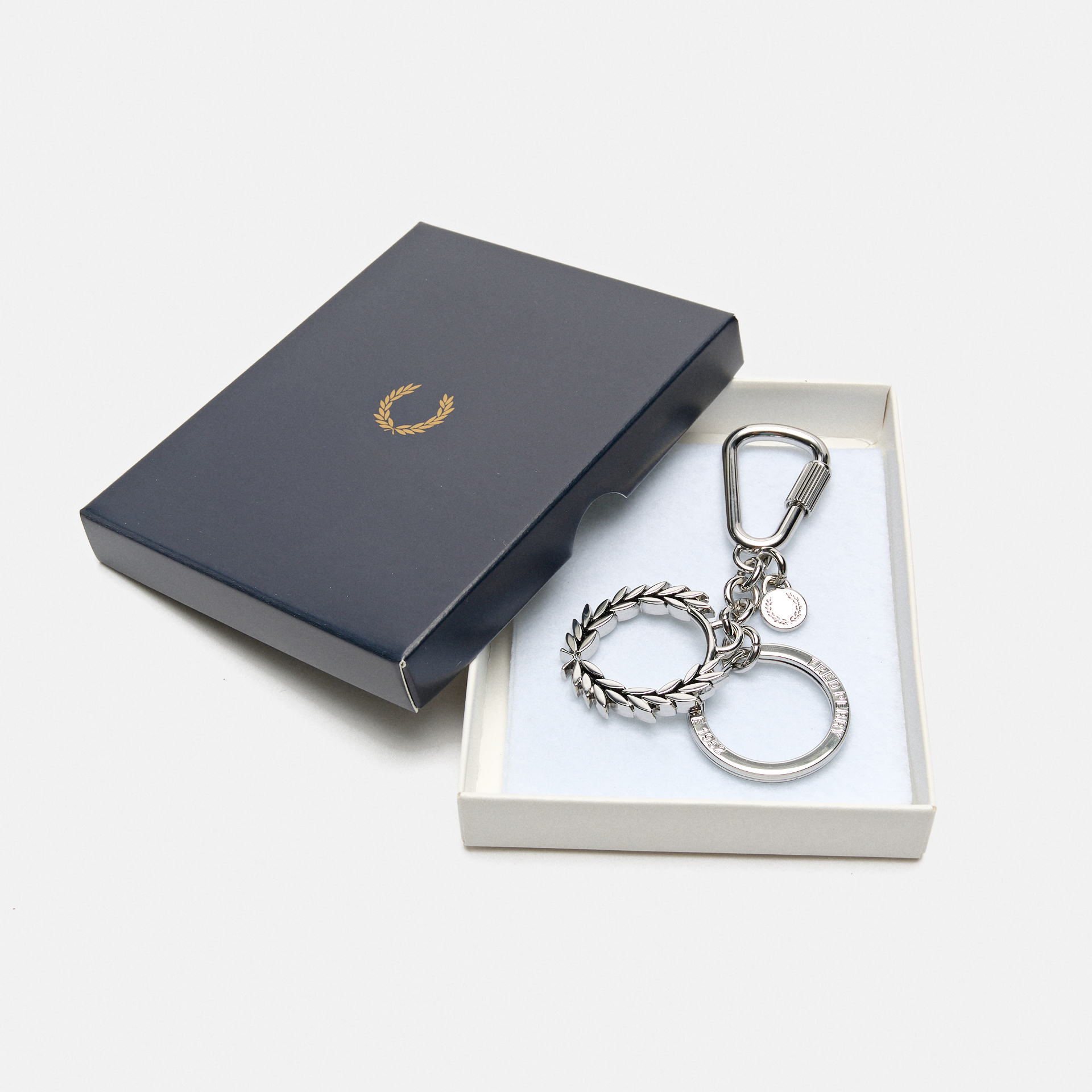 Fred Perry Laurel Wreath Keyring Shiny Silver