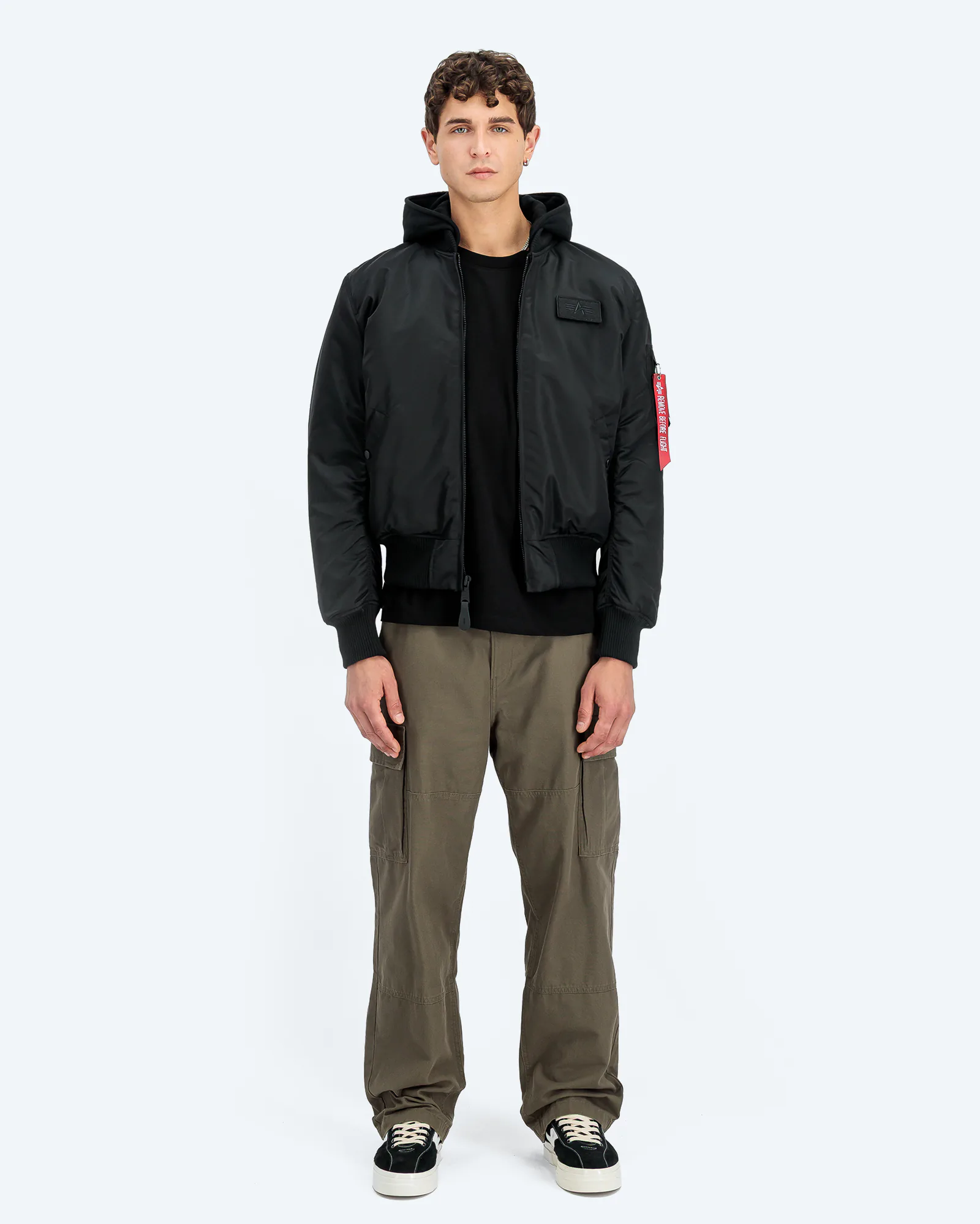 MA-1 ZH Back Print Bomber Jacket Black/Reflective