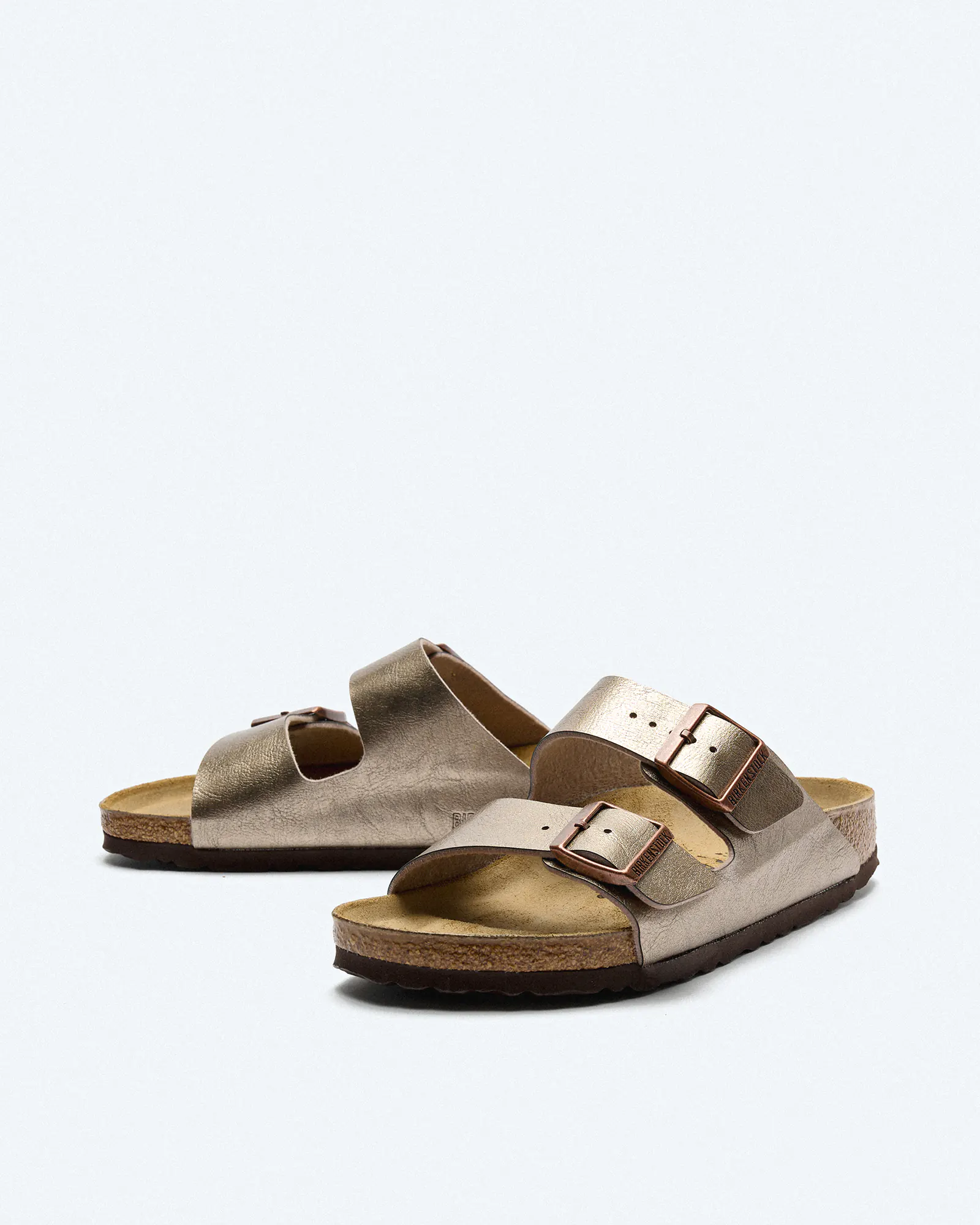 Birkenstock Arizona Birko-Flor Narrow Sandals Graceful Taupe Birkenstock Arizona Birko-Flor Narrow Sandals Graceful Taupe