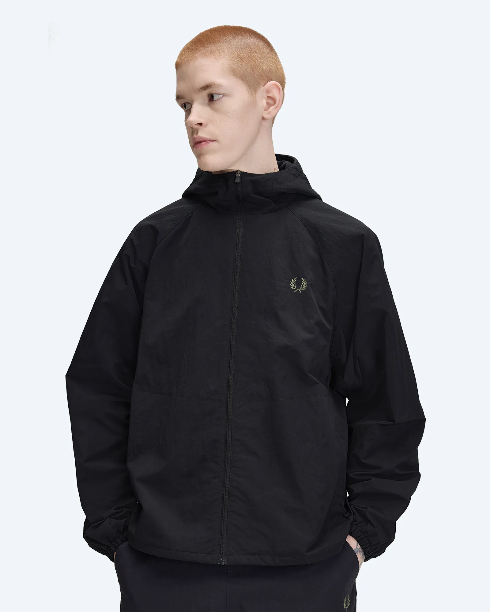 Oversized Hooded Shell Jacket Black