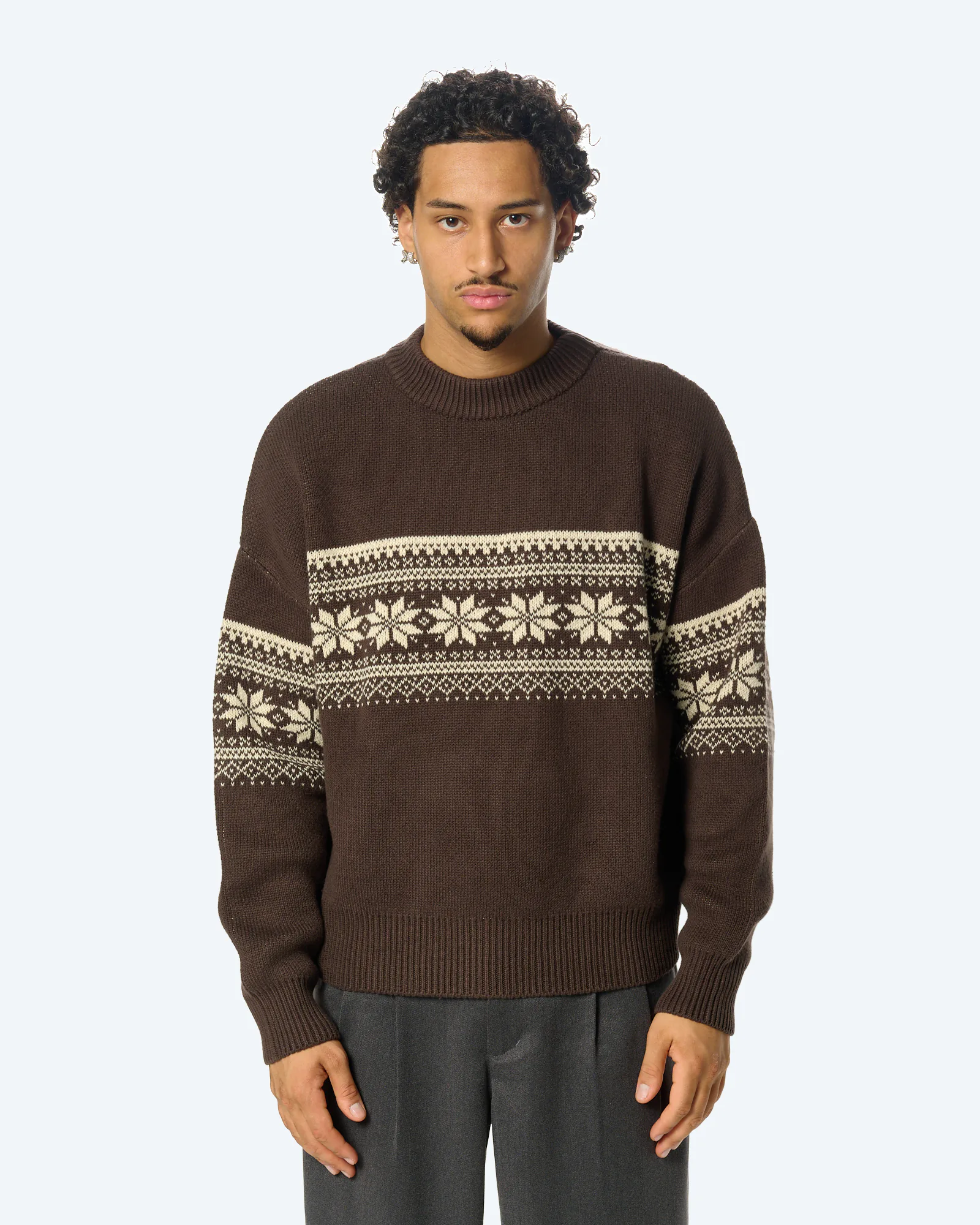 Nordic Knit Sweater Brown