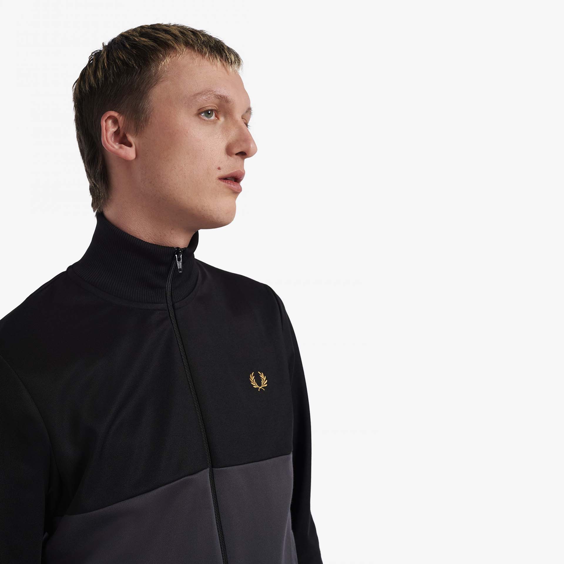 Fred Perry Colour Block Track Jacket Black