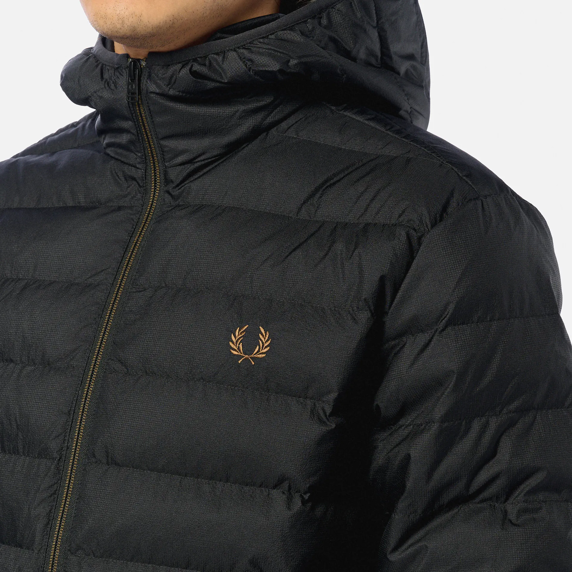 Fred Perry Hooded Insulated Jacket Black