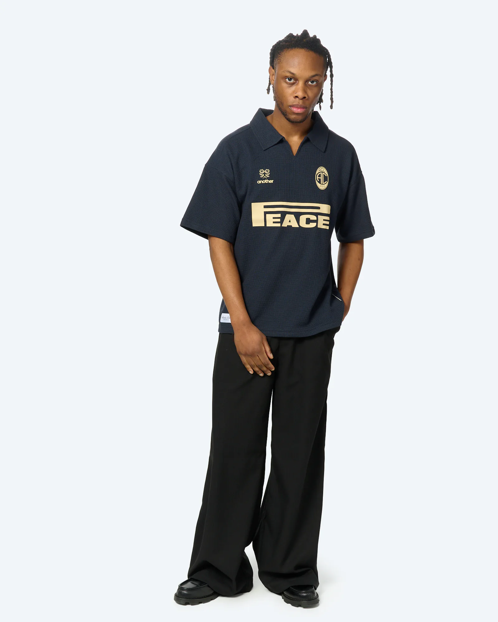 Another Cotton Peace Waffle Polo Blue