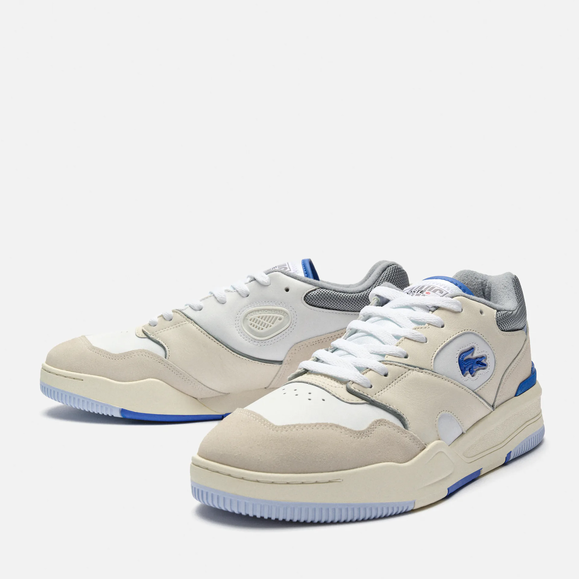 Lacoste Lineshot Leather Logo Sneaker White/Light Blue