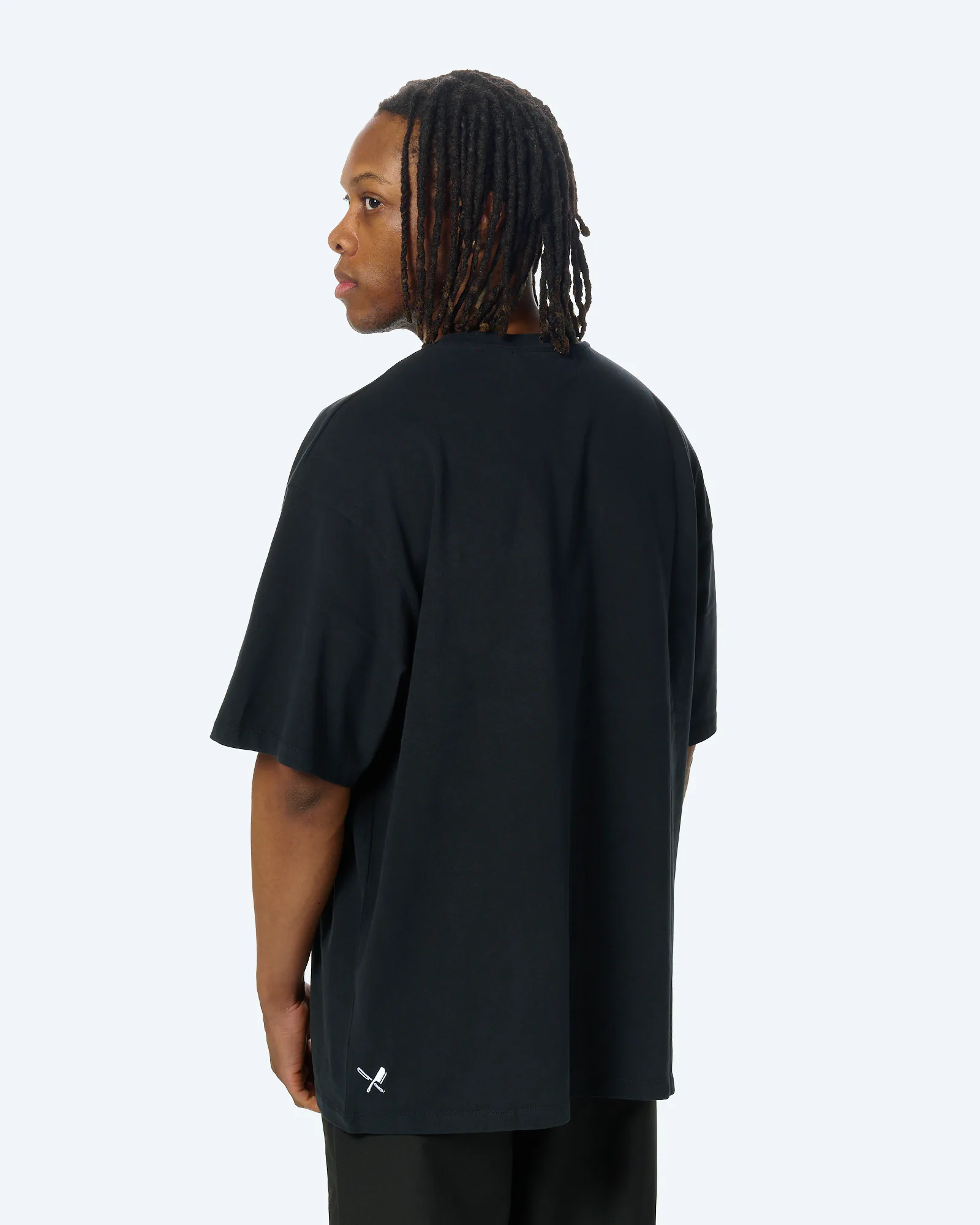 Distorted People Classic Peached Oversized T-Shirt Black