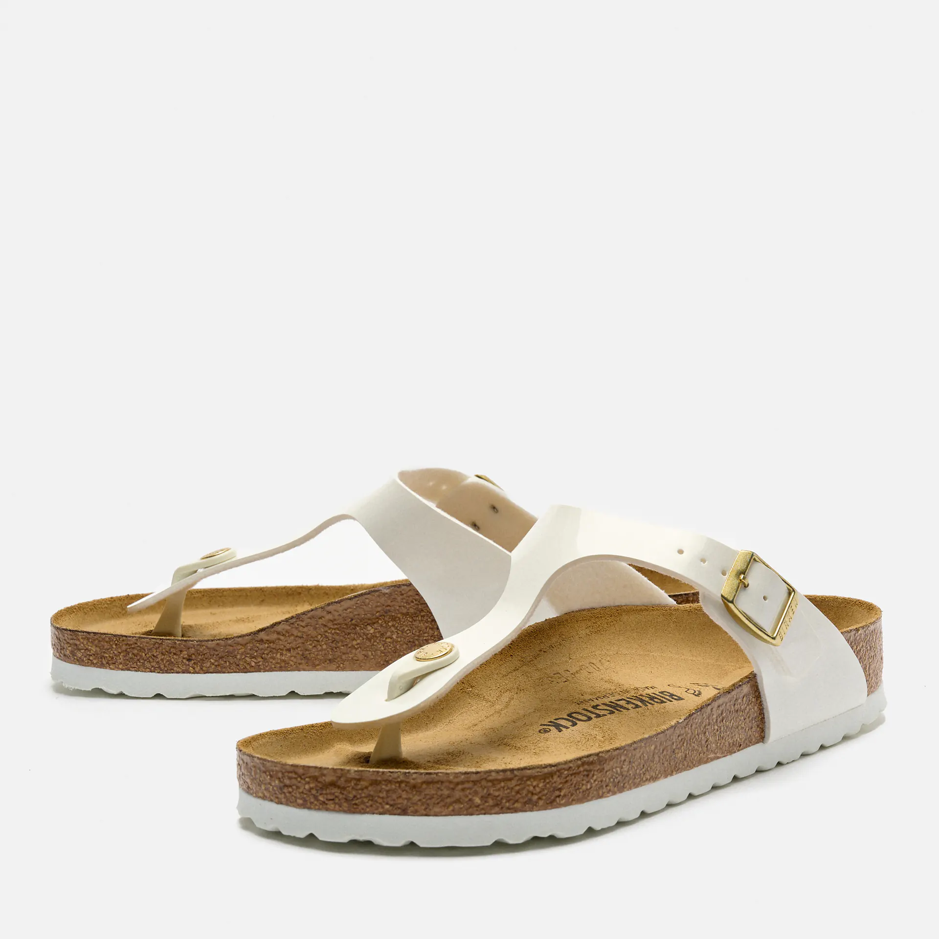 Birkenstock Gizeh Birko-Flor (Regular Fit) Sandals Patent White