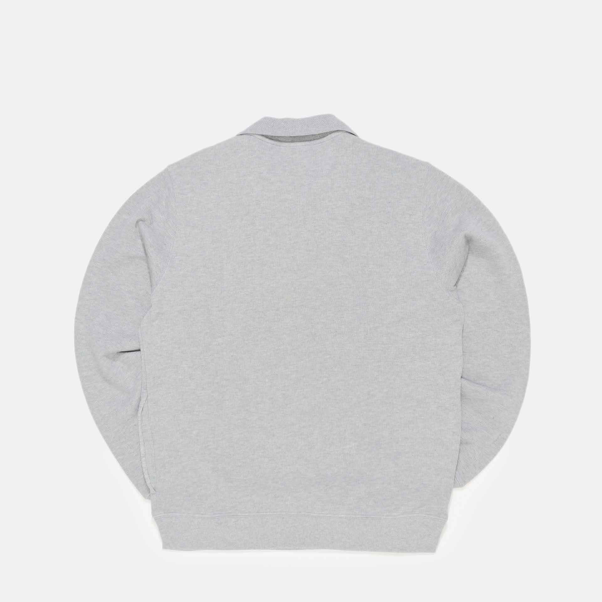 Lacoste Stand-Up Collar Cotton Half-Zip Pullover Silver Chine