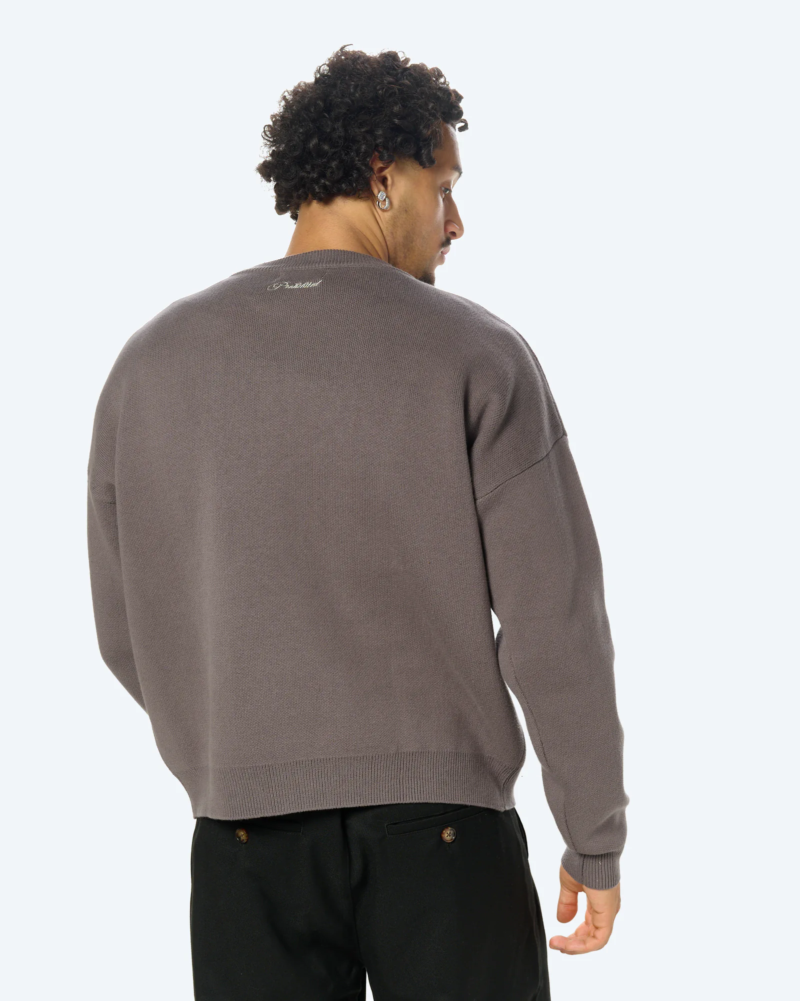Initial Knit Sweatshirt Grey