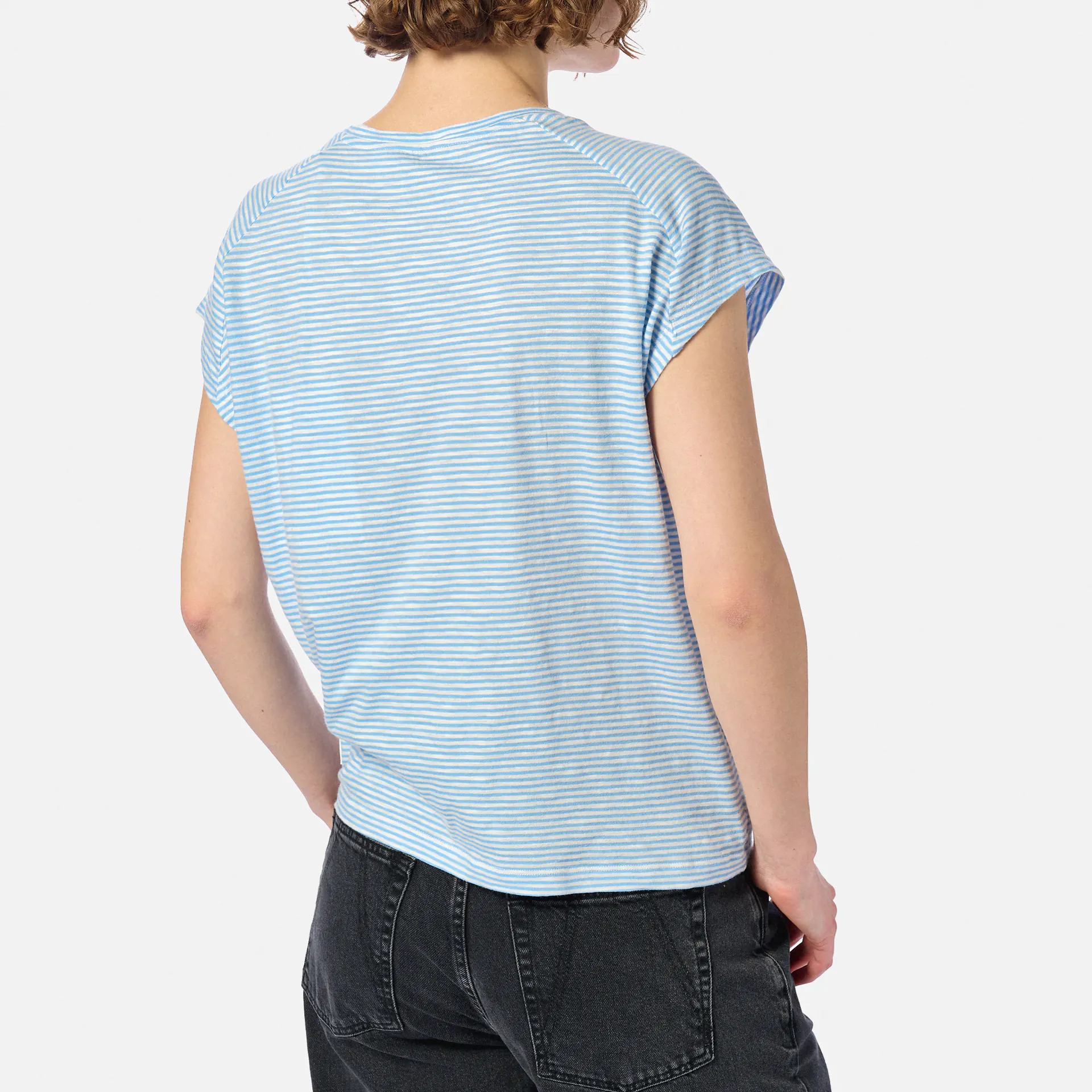 ARMEDANGELS ONELIAA LOVELY STRIPES T-Shirt Oatmilk/Silky Blue