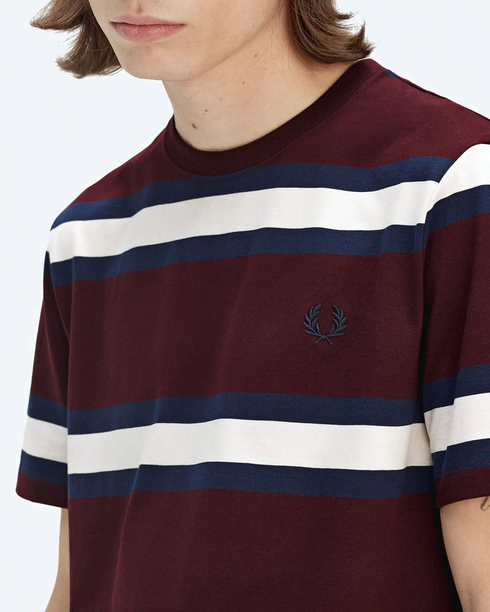 Fred Perry Bold Stripe T-Shirt Oxblood