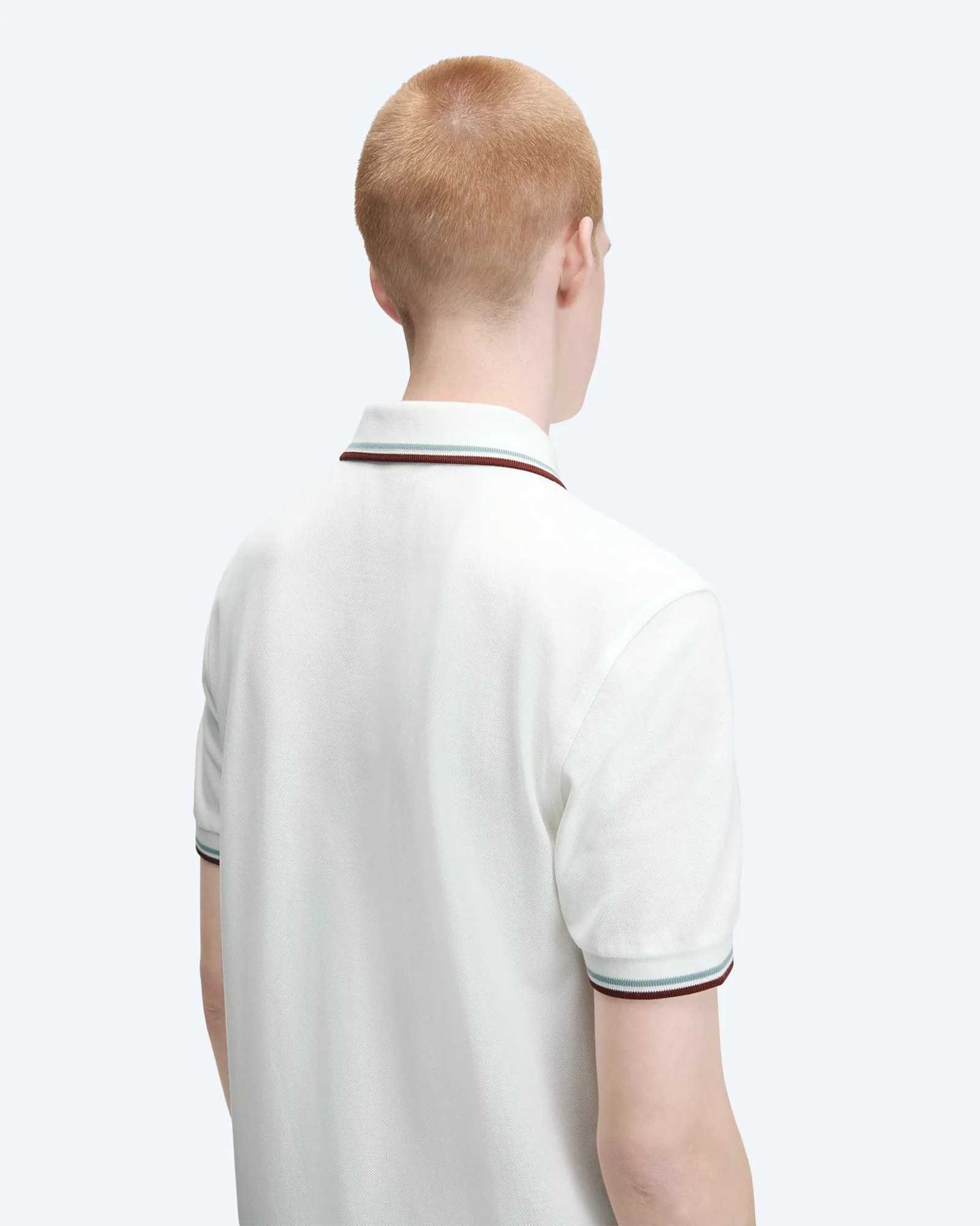 Twin Tipped Polo Shirt Snow White/Silver Blue/Brandy
