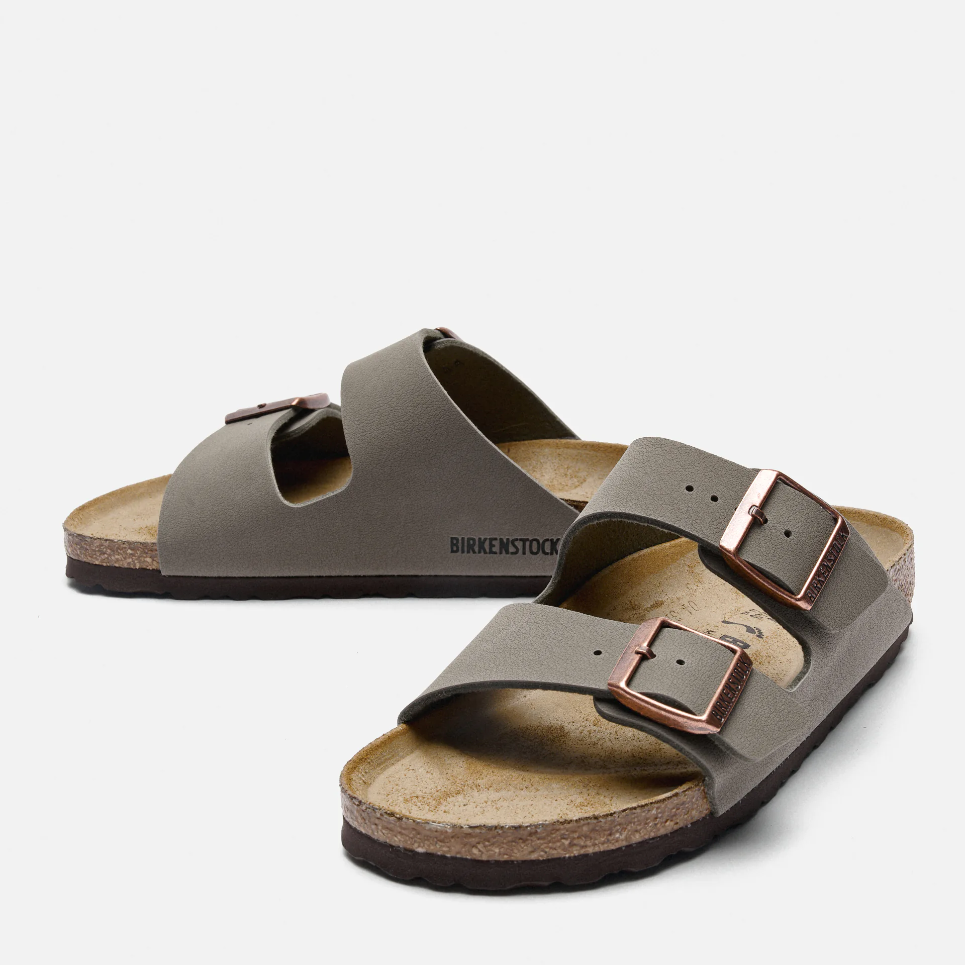 Birkenstock Arizona Birko-Flor Nubuck Sandals Stone